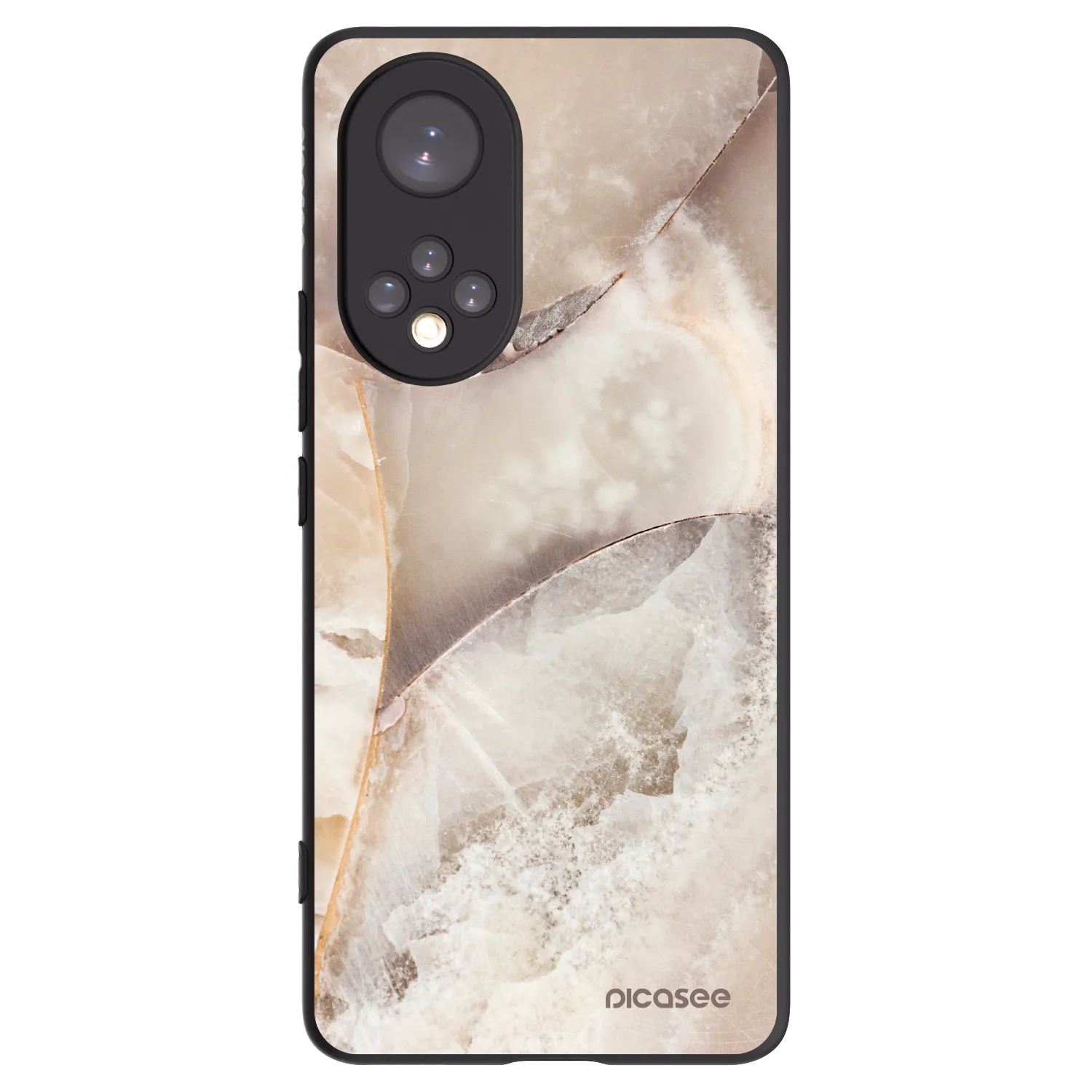 Picasee crna silikonska maskica za Honor 50 5G - Cream marble