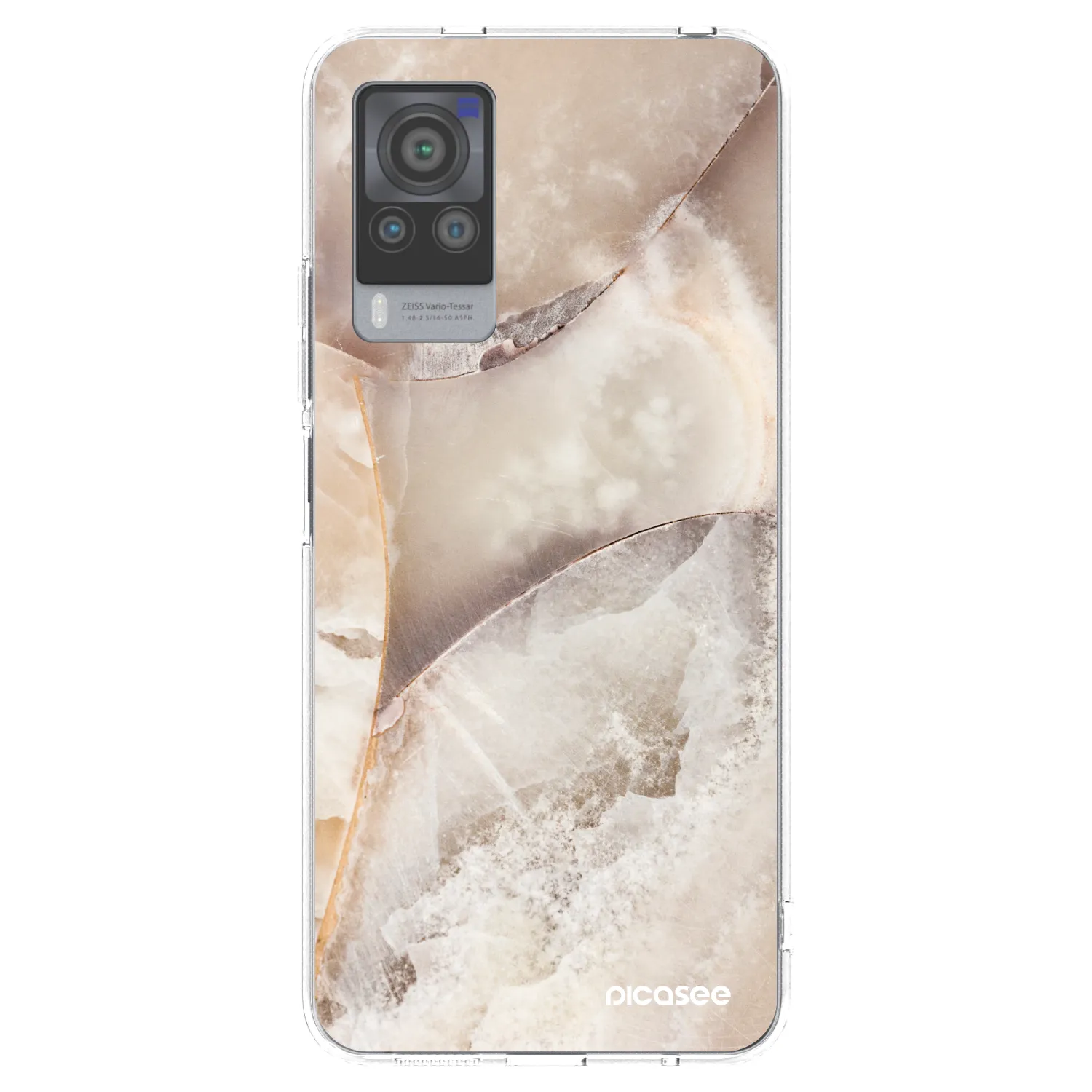 Picasee silikonska prozirna maskica za Vivo X60 Pro 5G - Cream marble
