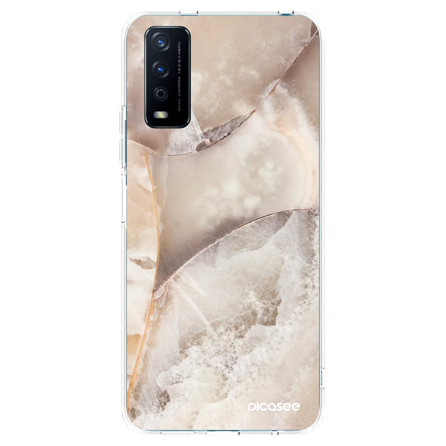 Picasee silikonska prozirna maskica za Vivo Y11s - Cream marble