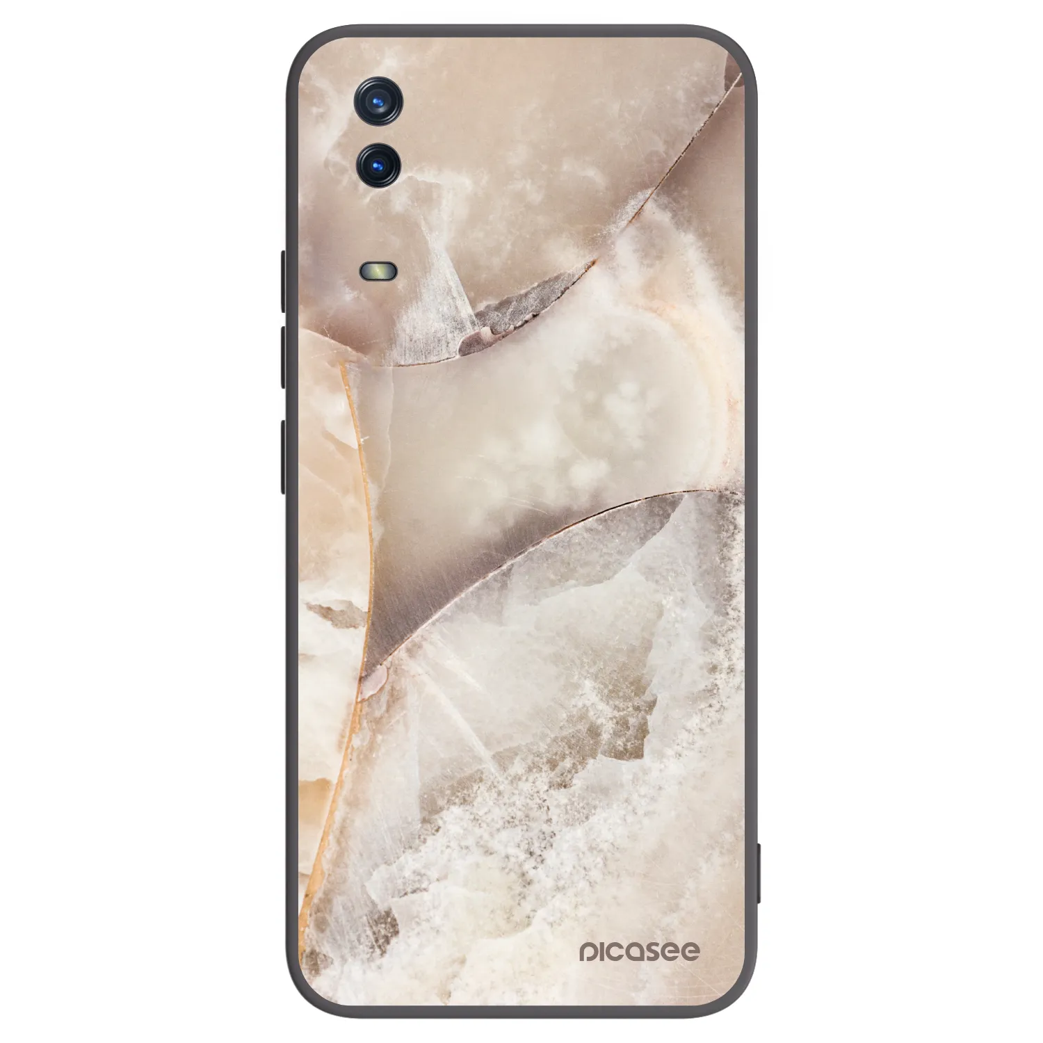 Picasee crna silikonska maskica za Vivo Y11s - Cream marble