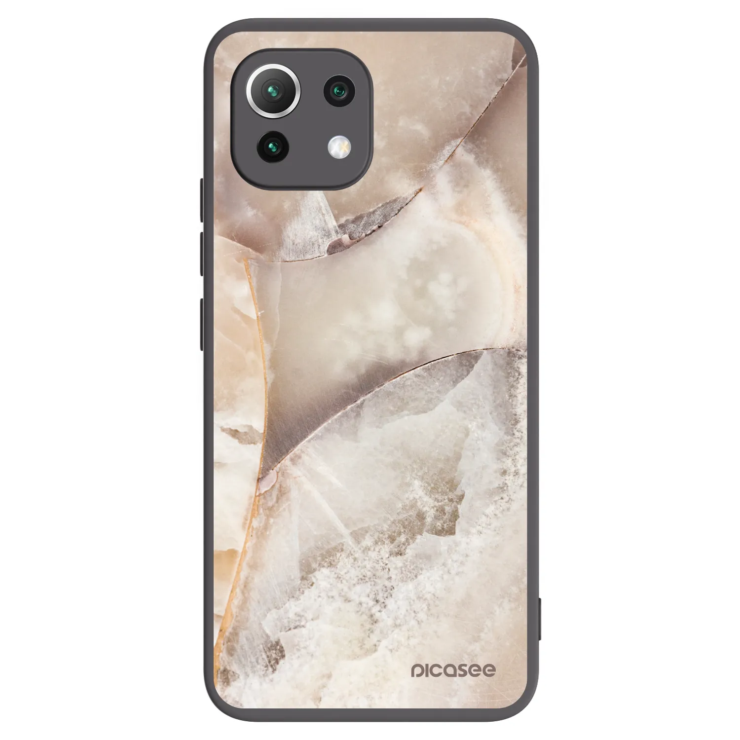 Picasee crna silikonska maskica za Xiaomi 11 Lite 5G NE - Cream marble