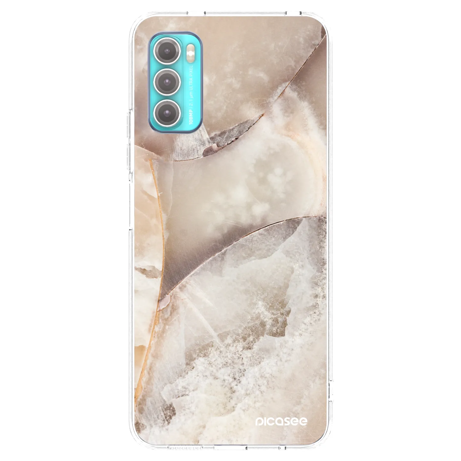 Picasee silikonska prozirna maskica za Motorola Moto G60 - Cream marble