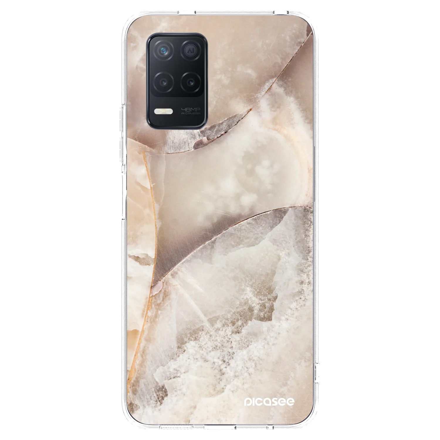 Picasee silikonska prozirna maskica za Realme 8 5G - Cream marble