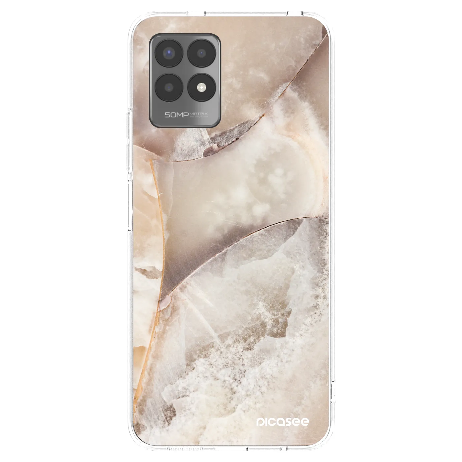 Picasee silikonska prozirna maskica za Realme 8i - Cream marble