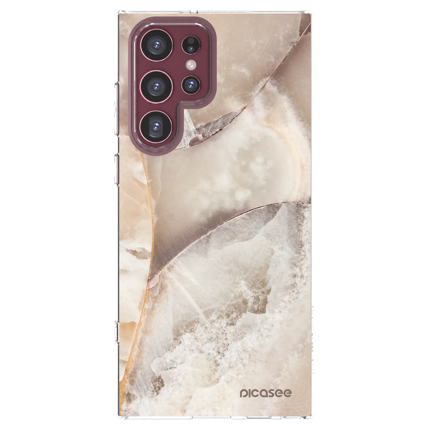 Picasee silikonska prozirna maskica za Samsung Galaxy S22 Ultra 5G - Cream marble
