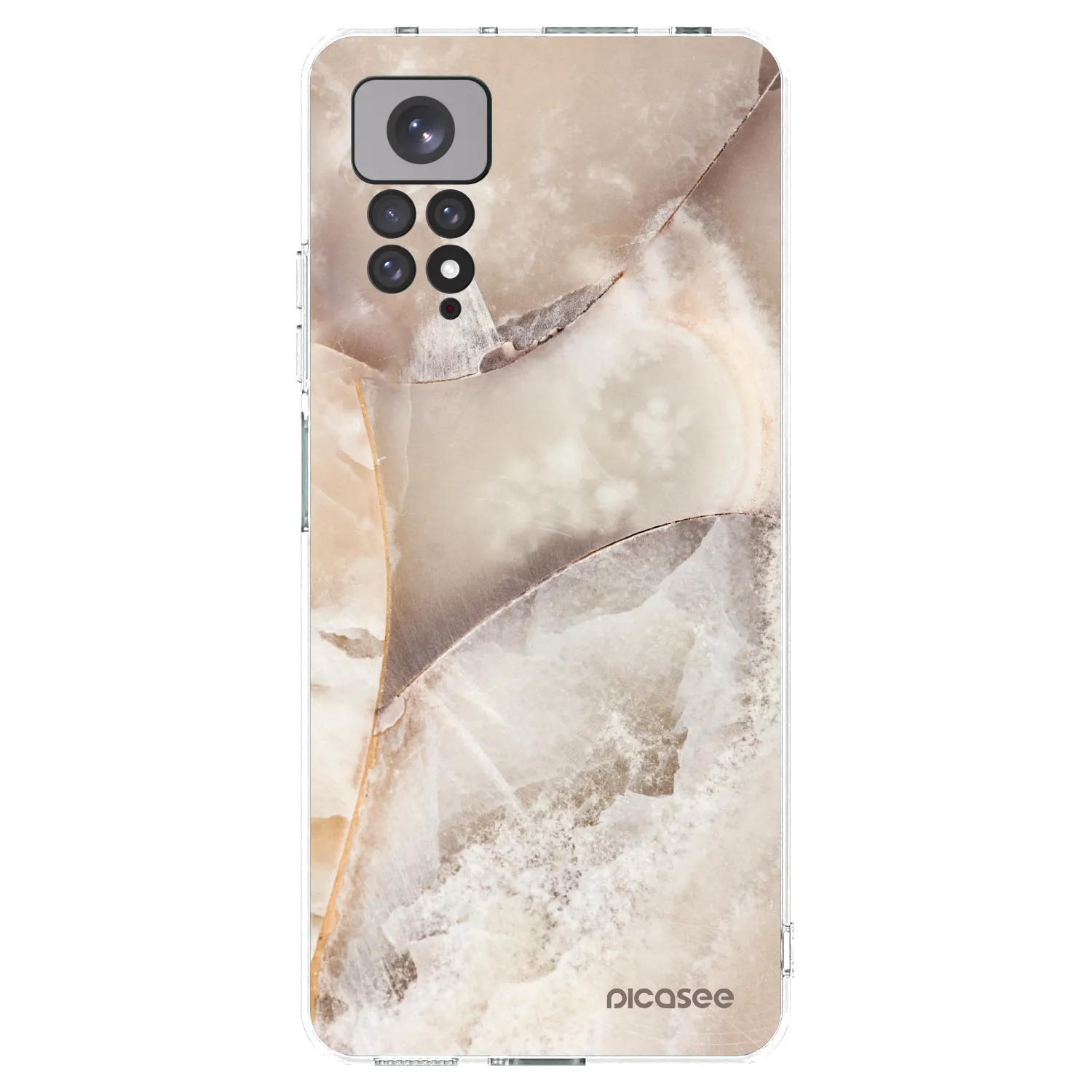 Picasee silikonska prozirna maskica za Xiaomi Redmi Note 11 - Cream marble