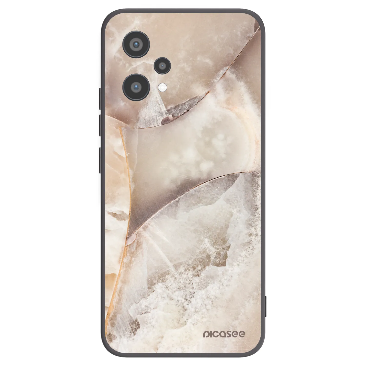 Picasee crna silikonska maskica za Realme 9 Pro 5G - Cream marble