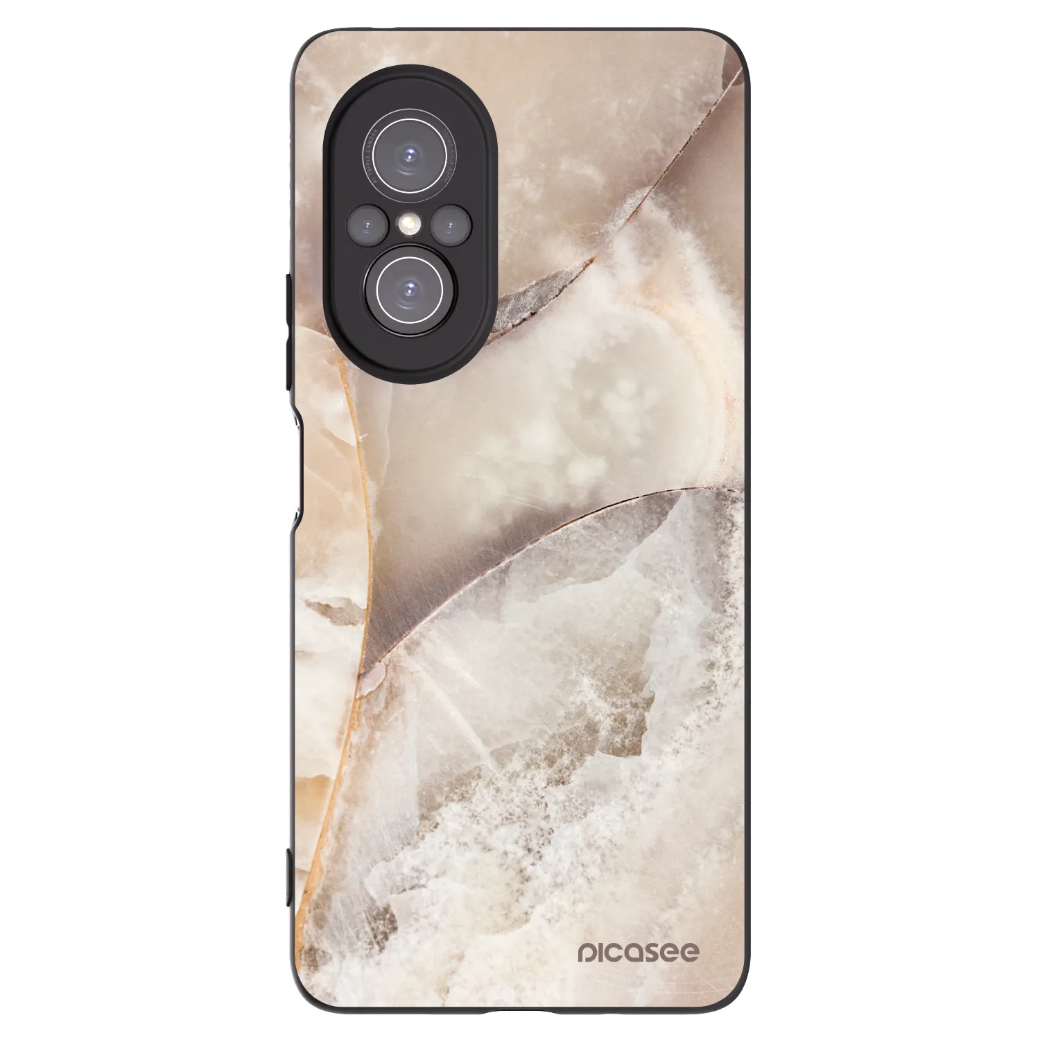 Picasee crna silikonska maskica za Huawei Nova 9 SE - Cream marble