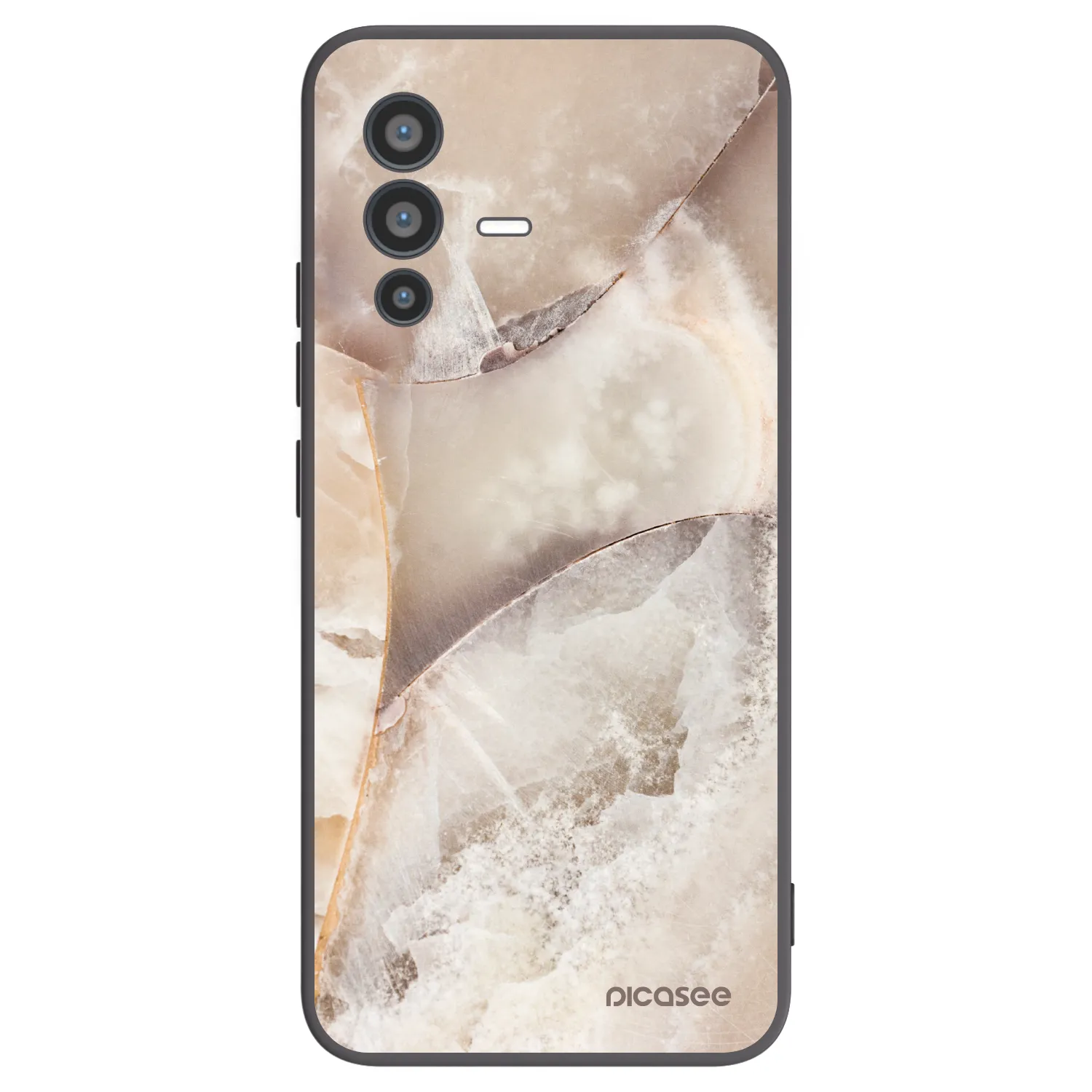 Picasee crna silikonska maskica za Vivo V23 5G - Cream marble