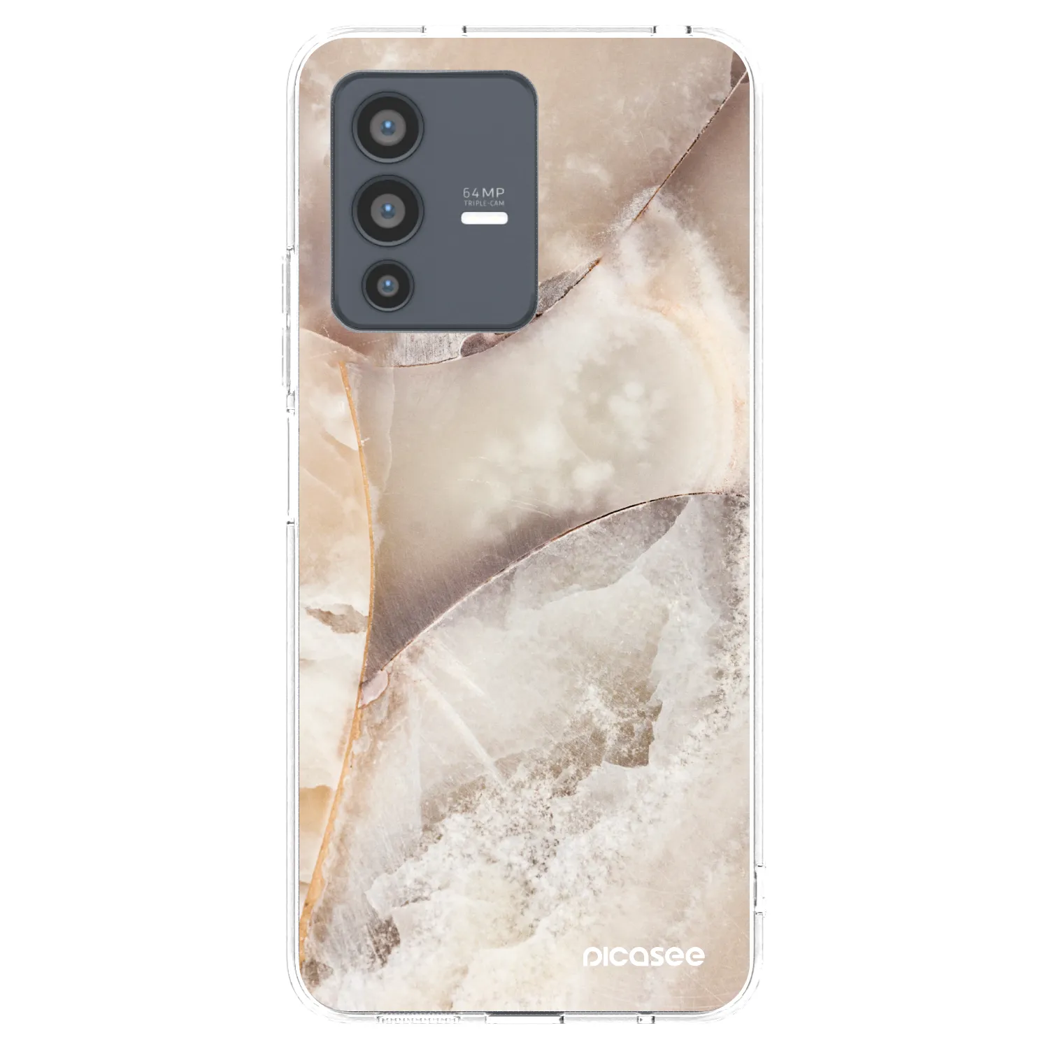 Picasee silikonska prozirna maskica za Vivo V23 5G - Cream marble