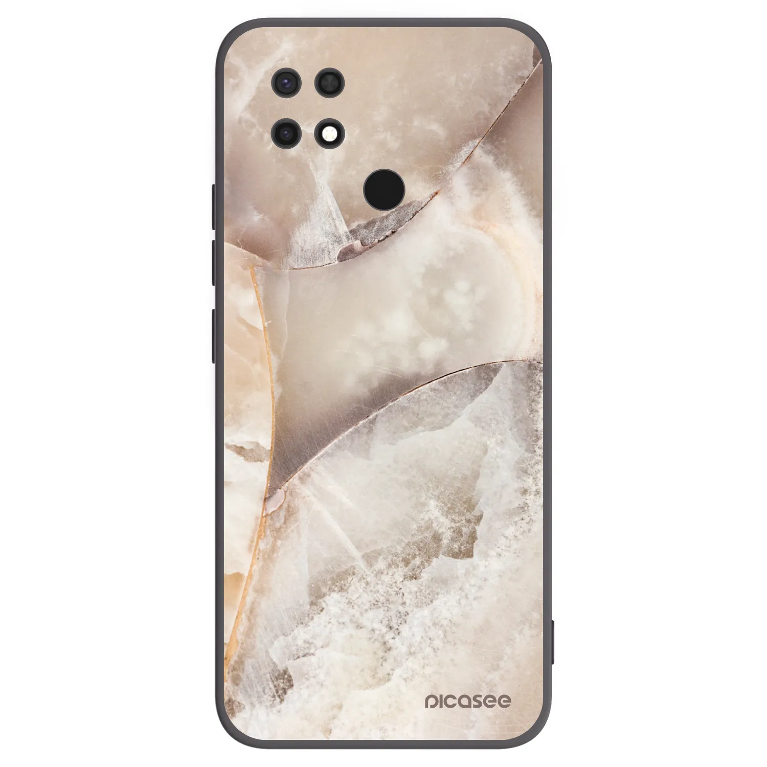 Picasee crna silikonska maskica za Xiaomi Redmi 10C - Cream marble