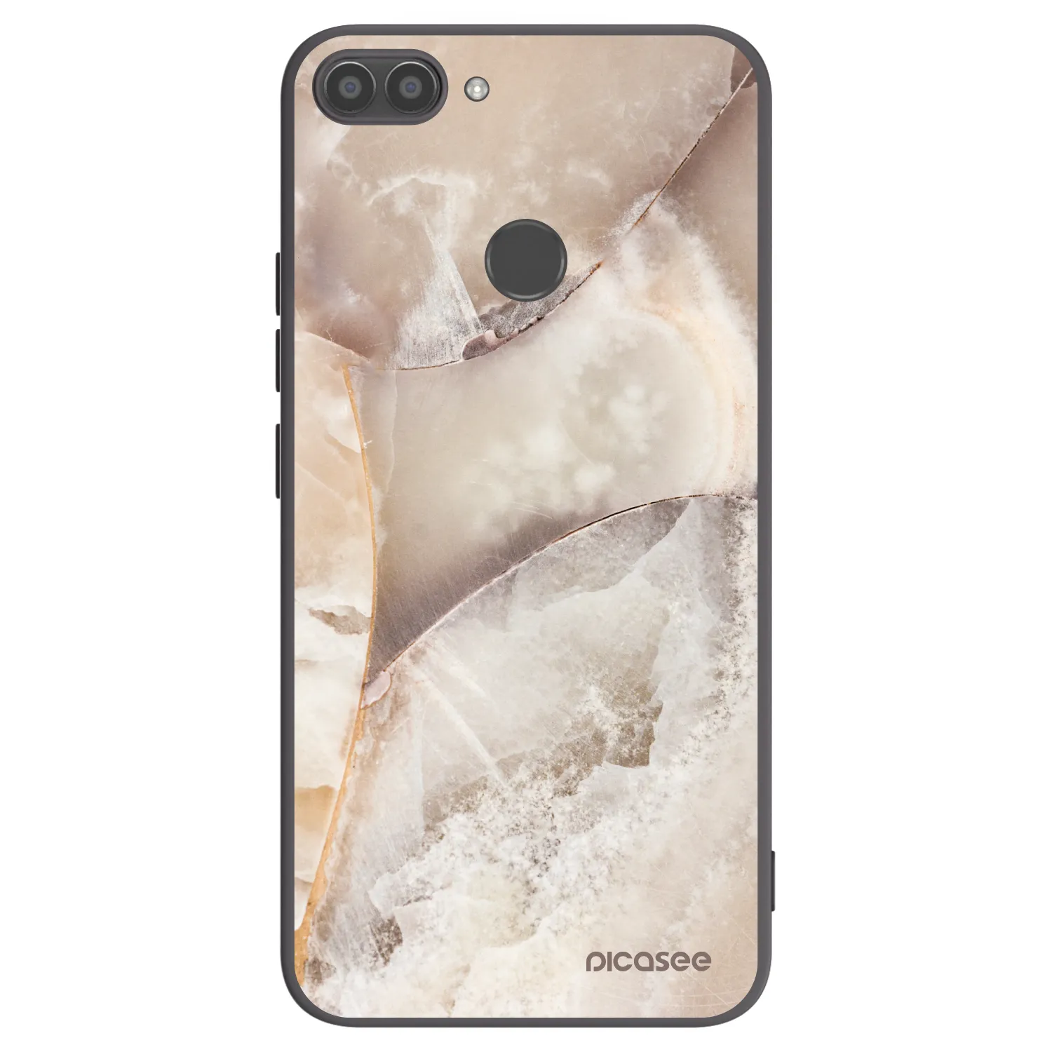 Picasee crna silikonska maskica za Huawei P Smart - Cream marble