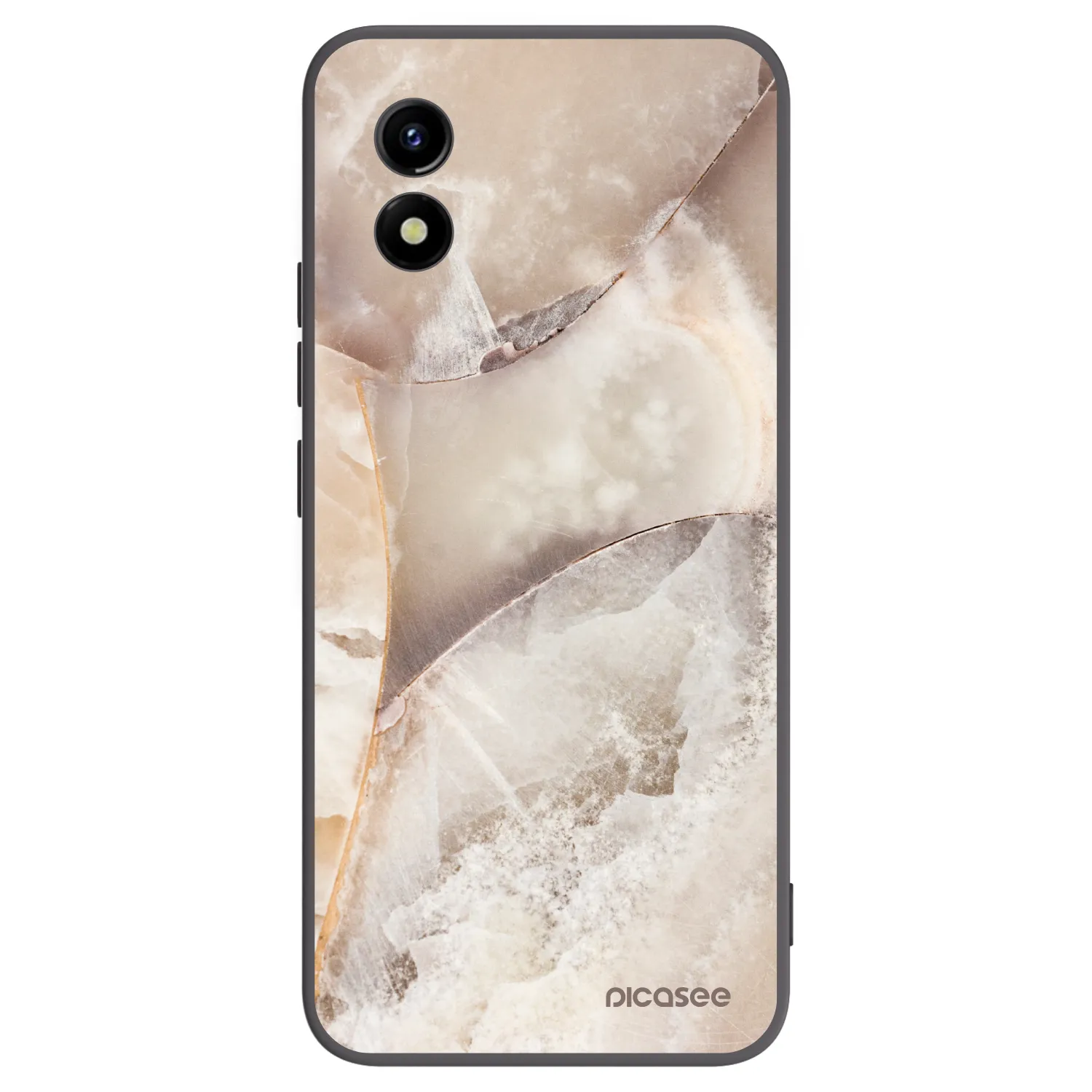 Picasee crna silikonska maskica za Vivo Y01 - Cream marble