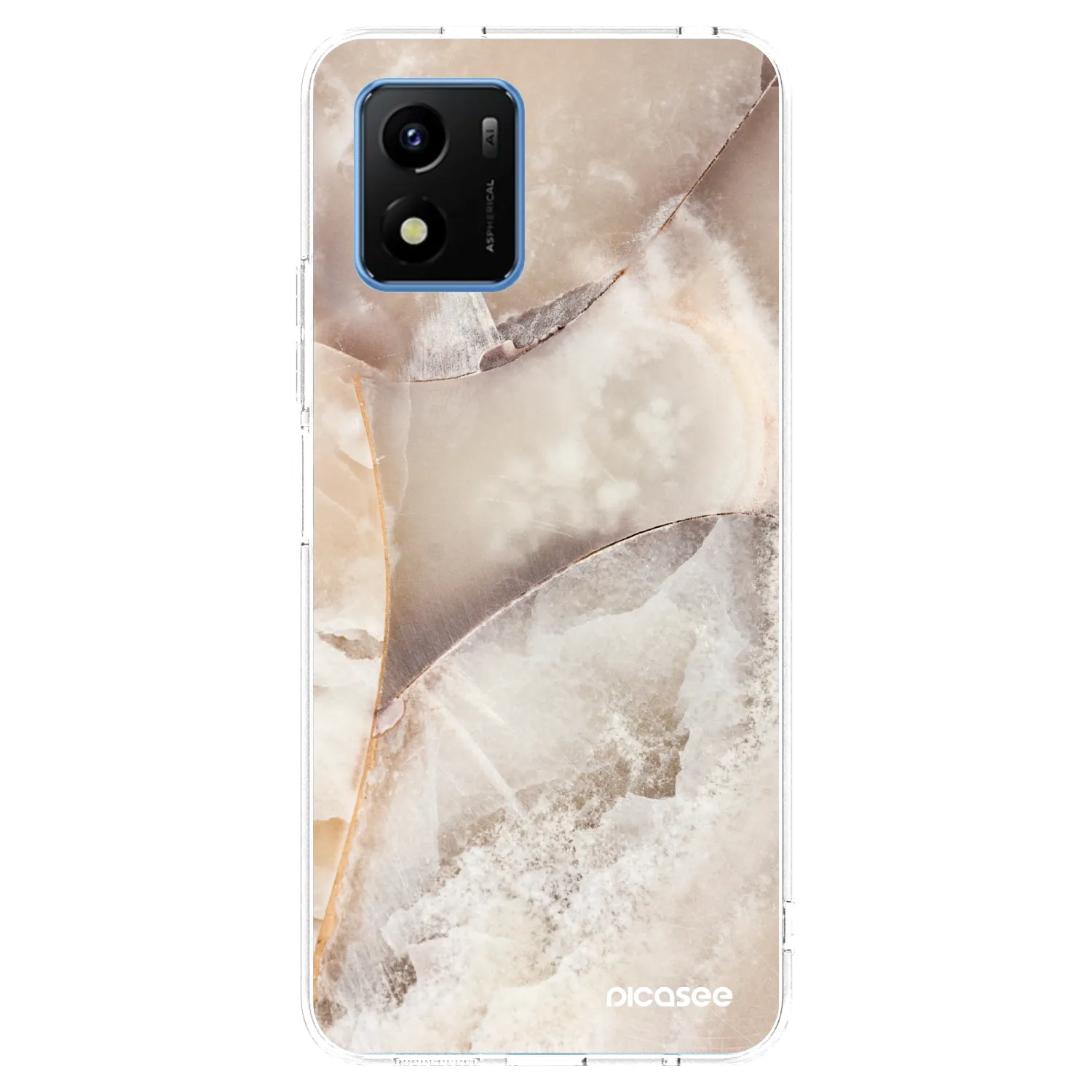 Picasee silikonska prozirna maskica za Vivo Y01 - Cream marble