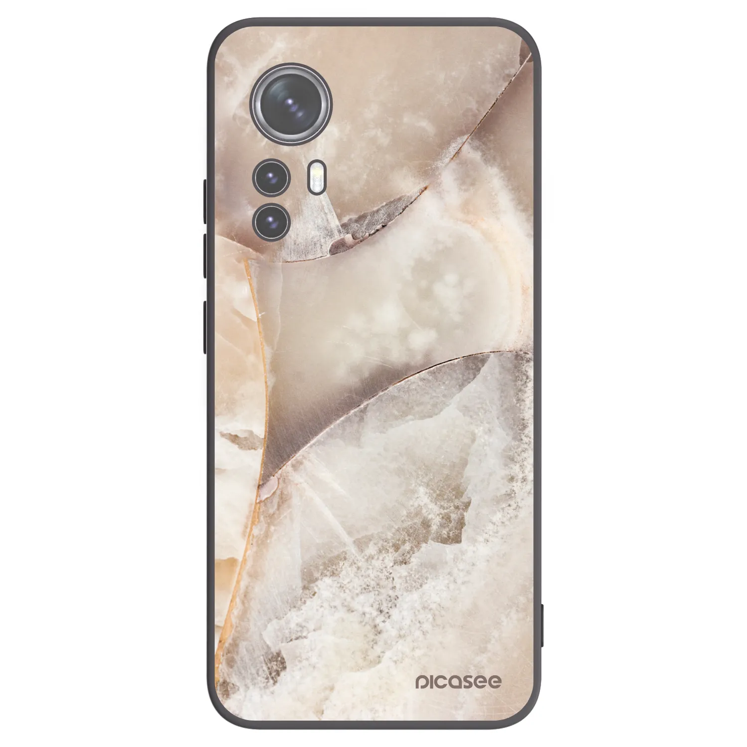 Picasee crna silikonska maskica za Xiaomi 12X - Cream marble