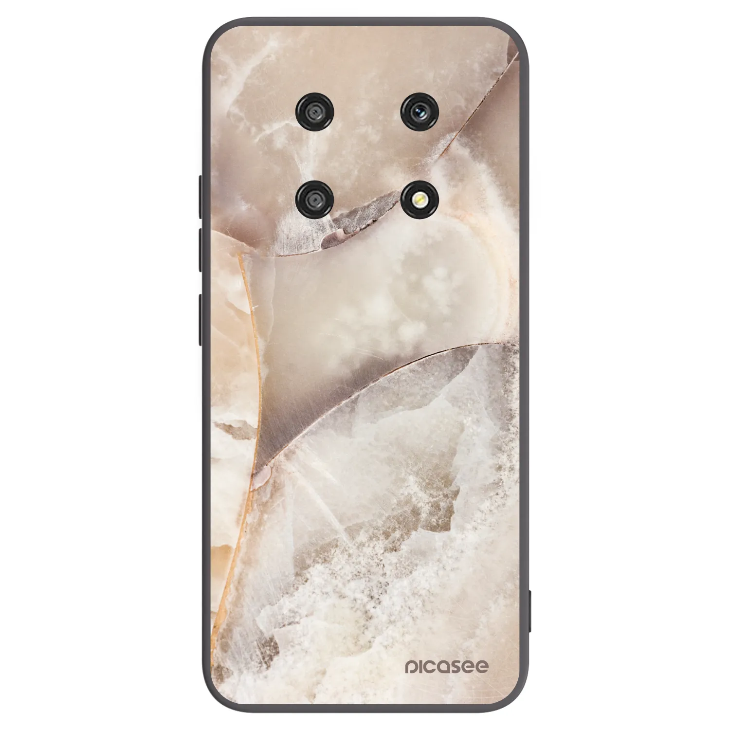 Picasee crna silikonska maskica za Honor Magic4 Lite 5G - Cream marble