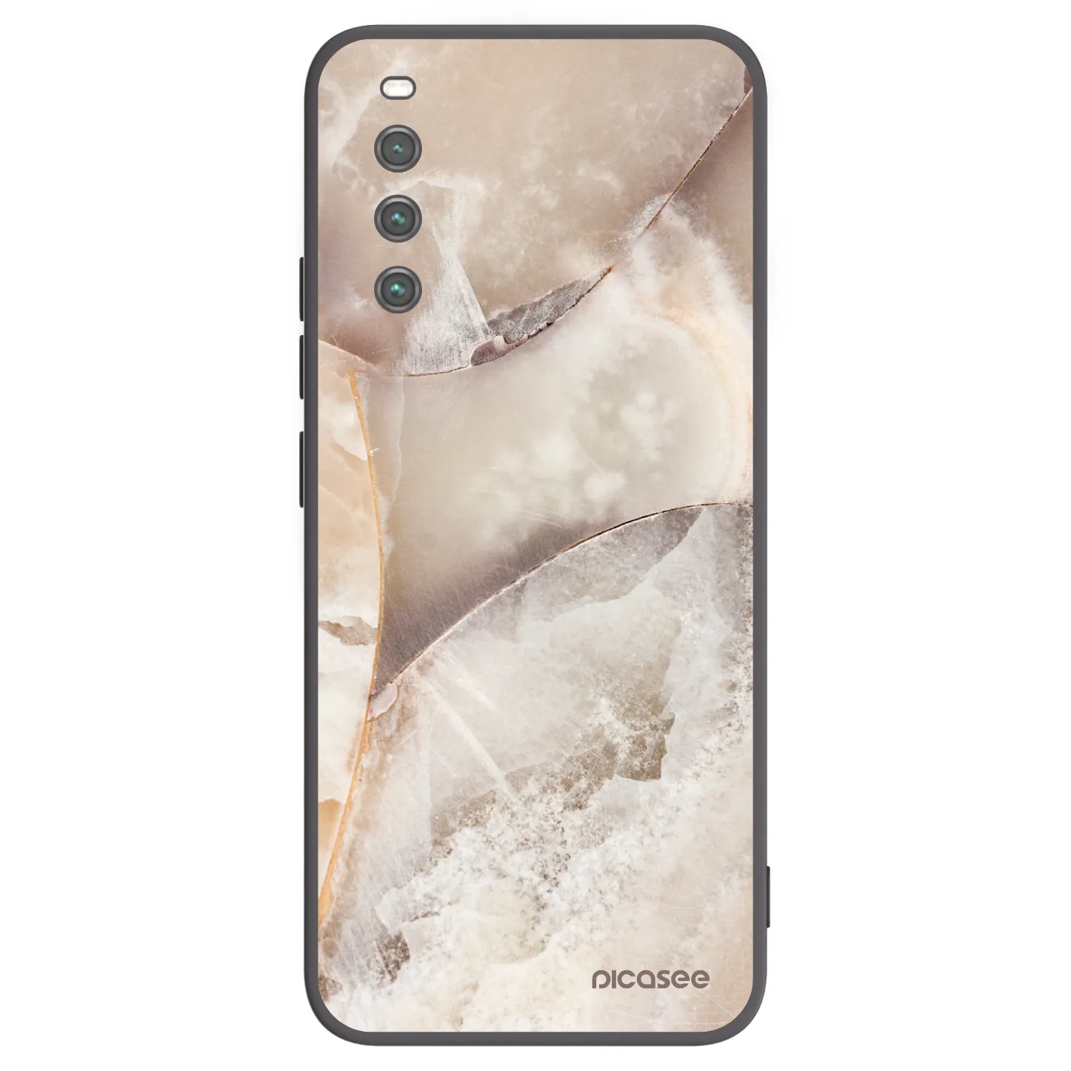 Picasee crna silikonska maskica za Sony Xperia 10 IV 5G - Cream marble