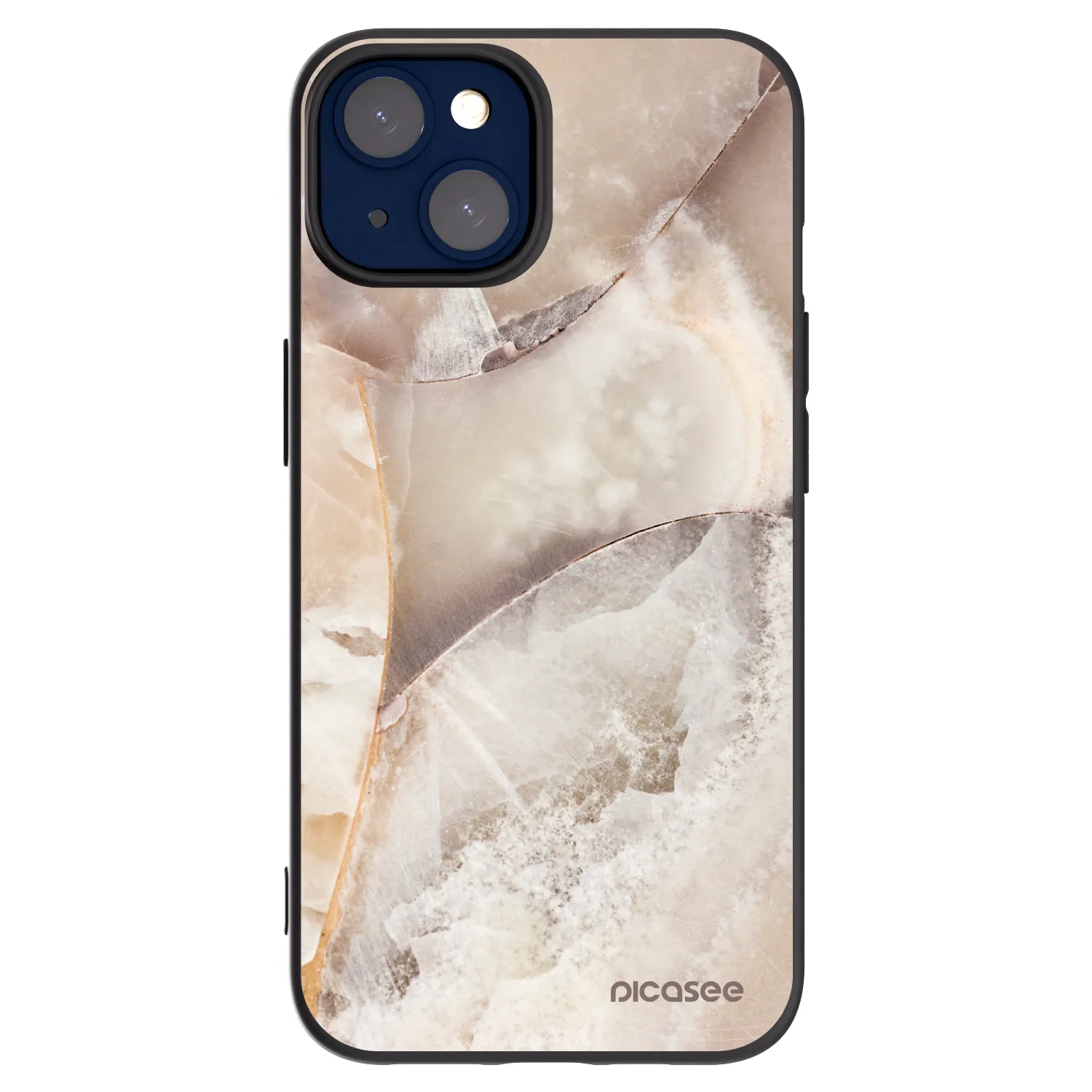 Picasee crna silikonska maskica za Apple iPhone 14 - Cream marble