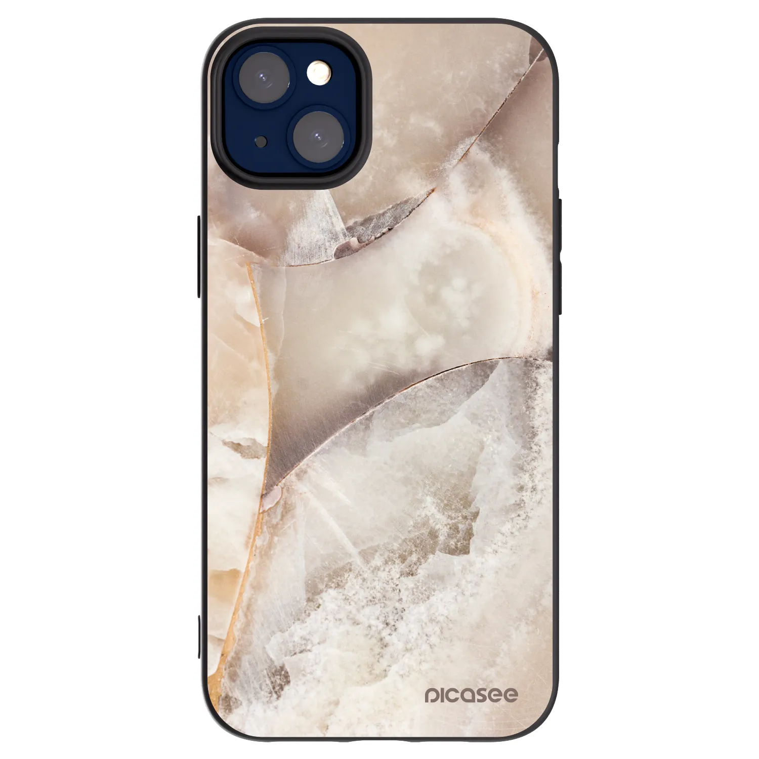 Picasee crna silikonska maskica za Apple iPhone 14 Plus - Cream marble