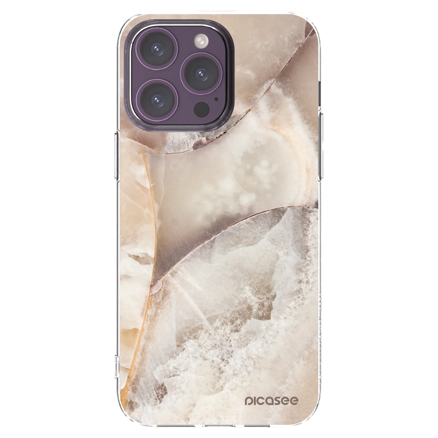 Picasee silikonska prozirna maskica za Apple iPhone 14 Pro Max - Cream marble