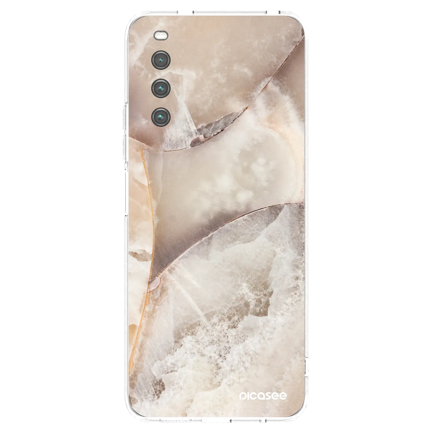 Picasee silikonska prozirna maskica za Sony Xperia 10 IV 5G - Cream marble