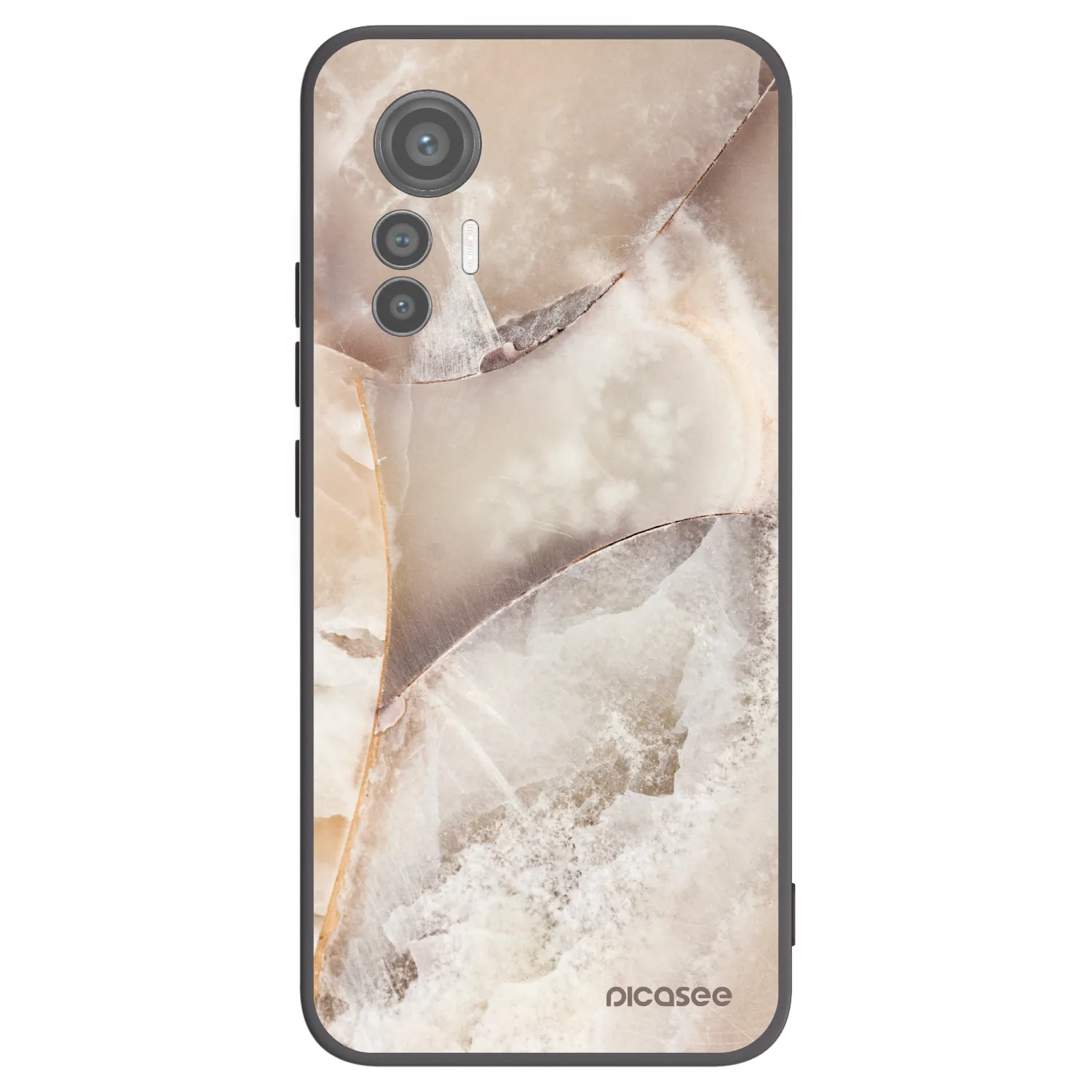 Picasee crna silikonska maskica za Xiaomi 12 Lite - Cream marble