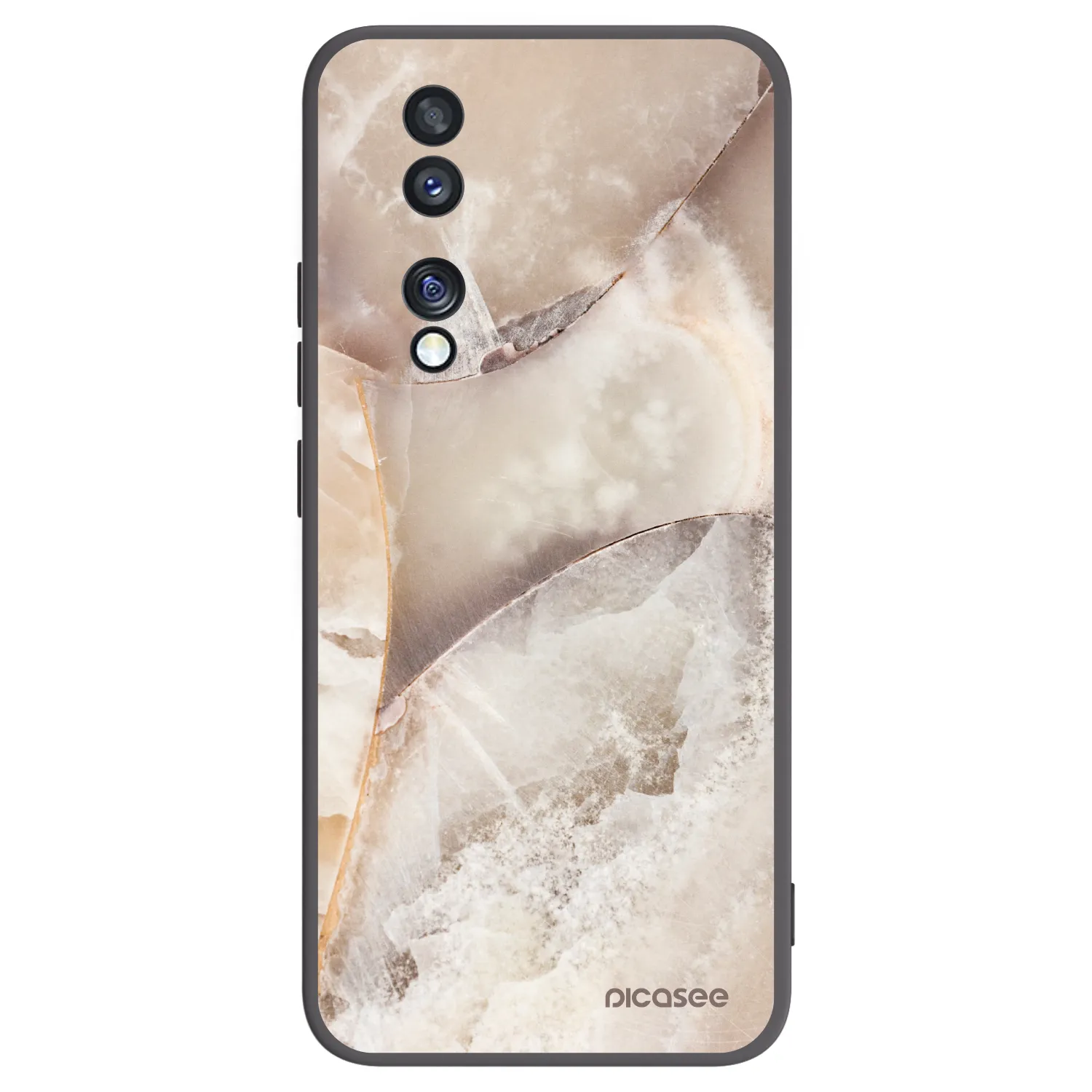 Picasee crna silikonska maskica za Honor 70 - Cream marble