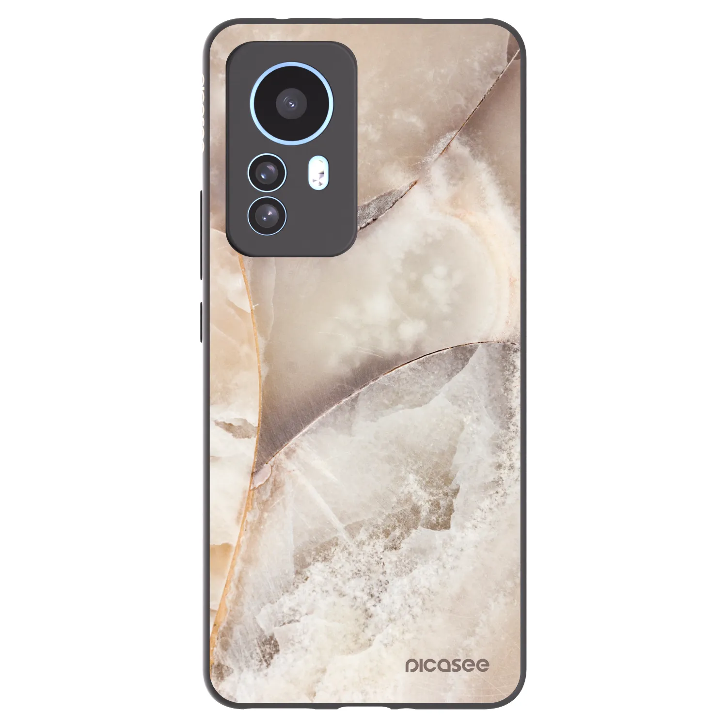 Picasee crna silikonska maskica za Xiaomi 12T - Cream marble