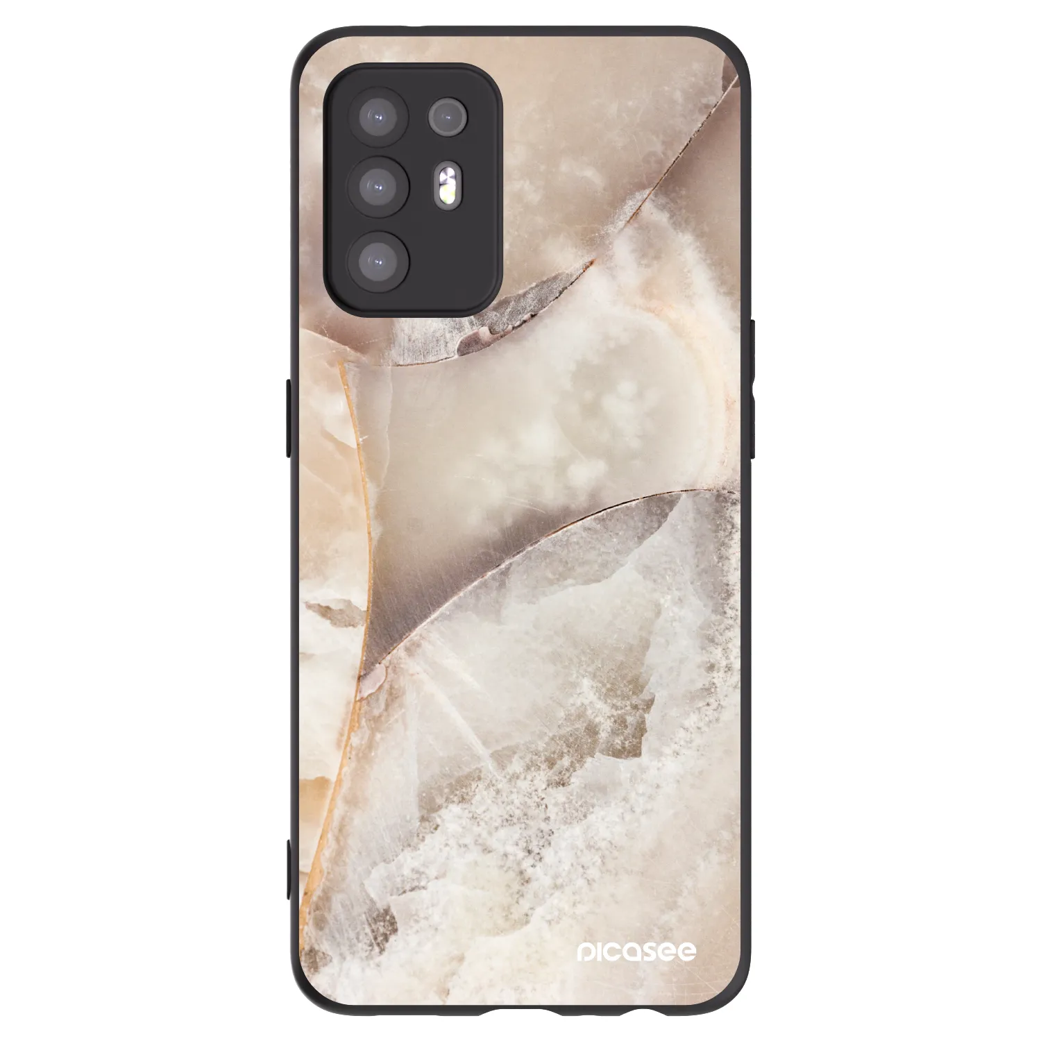 Picasee crna silikonska maskica za OPPO A94 5G - Cream marble