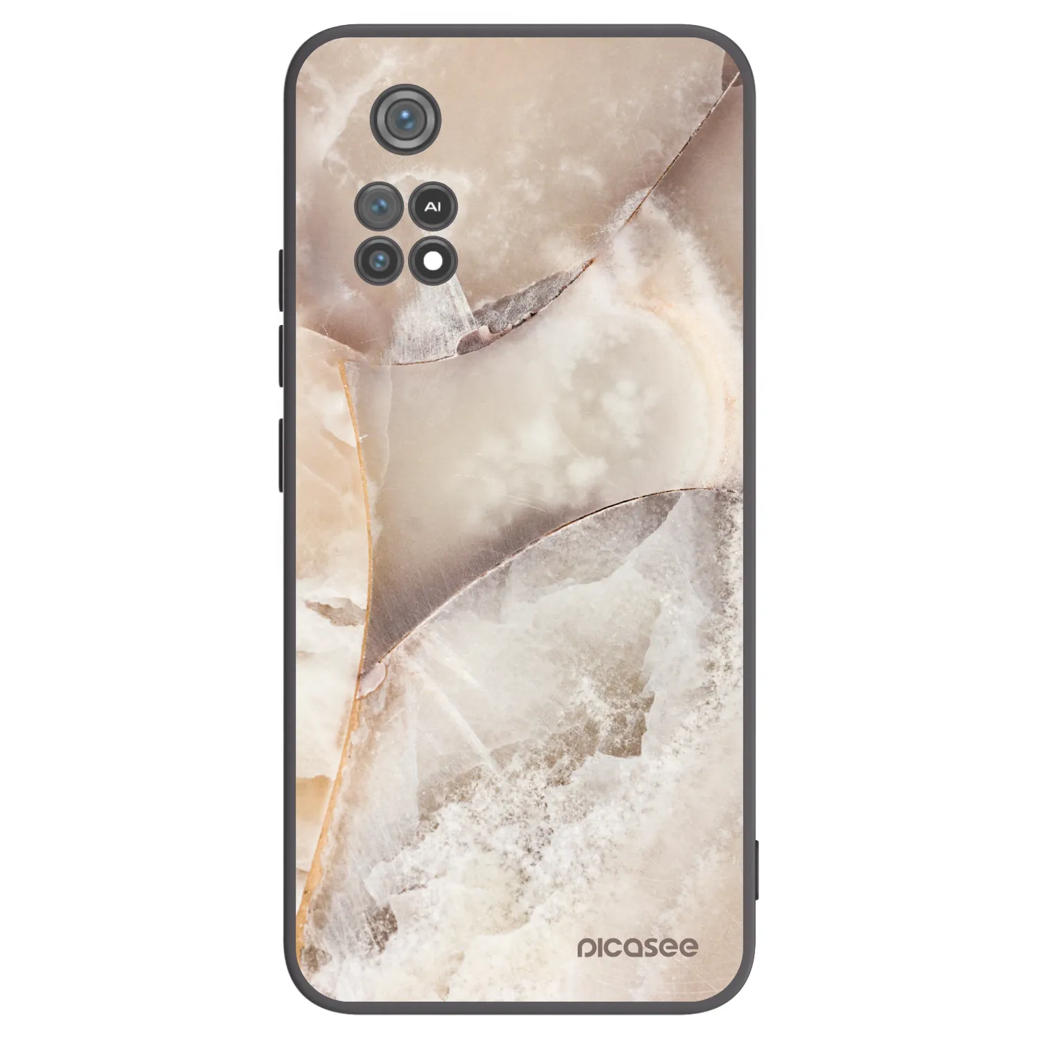 Picasee crna silikonska maskica za Xiaomi Poco M4 Pro - Cream marble