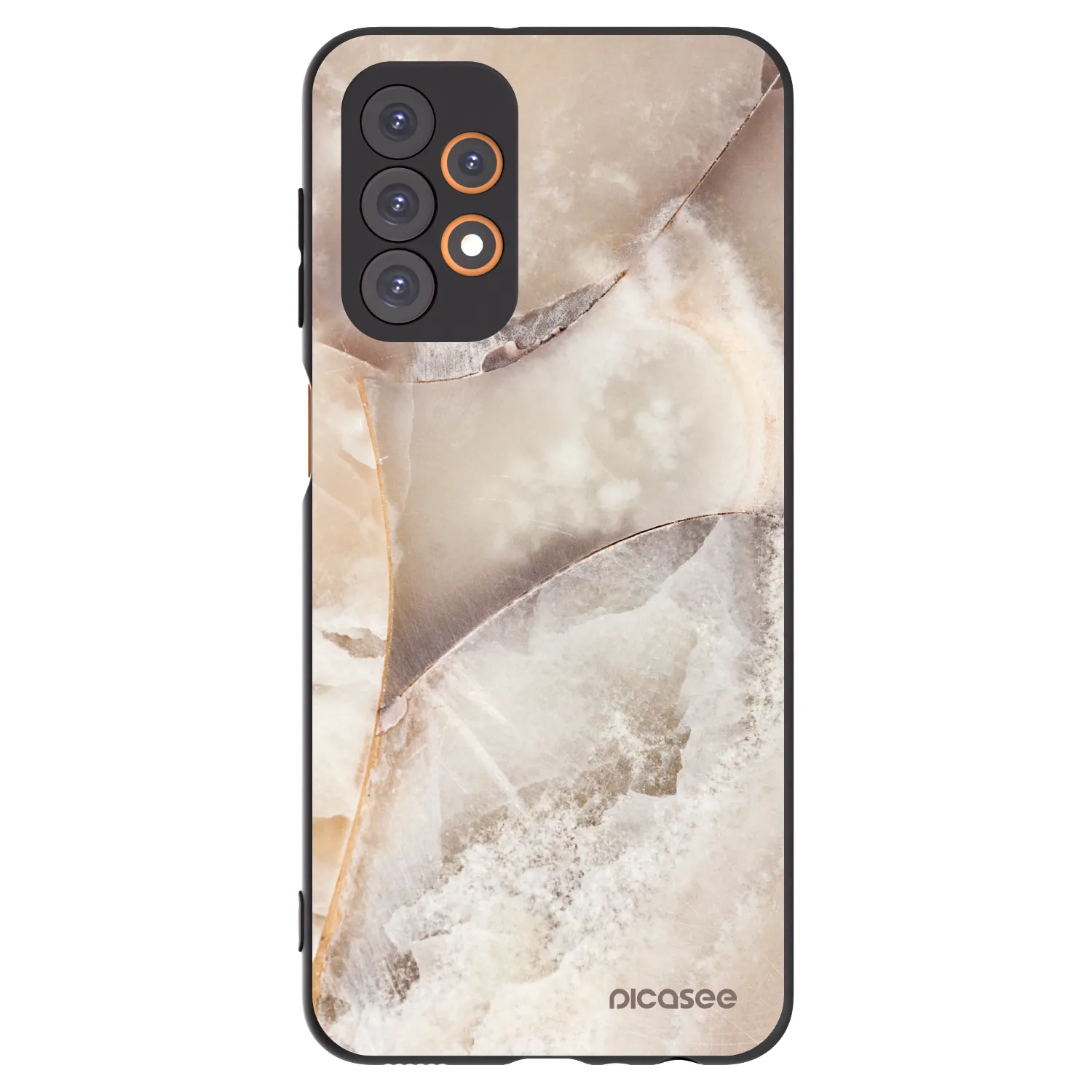 Picasee crna silikonska maskica za Samsung Galaxy A23 A235F 4G - Cream marble