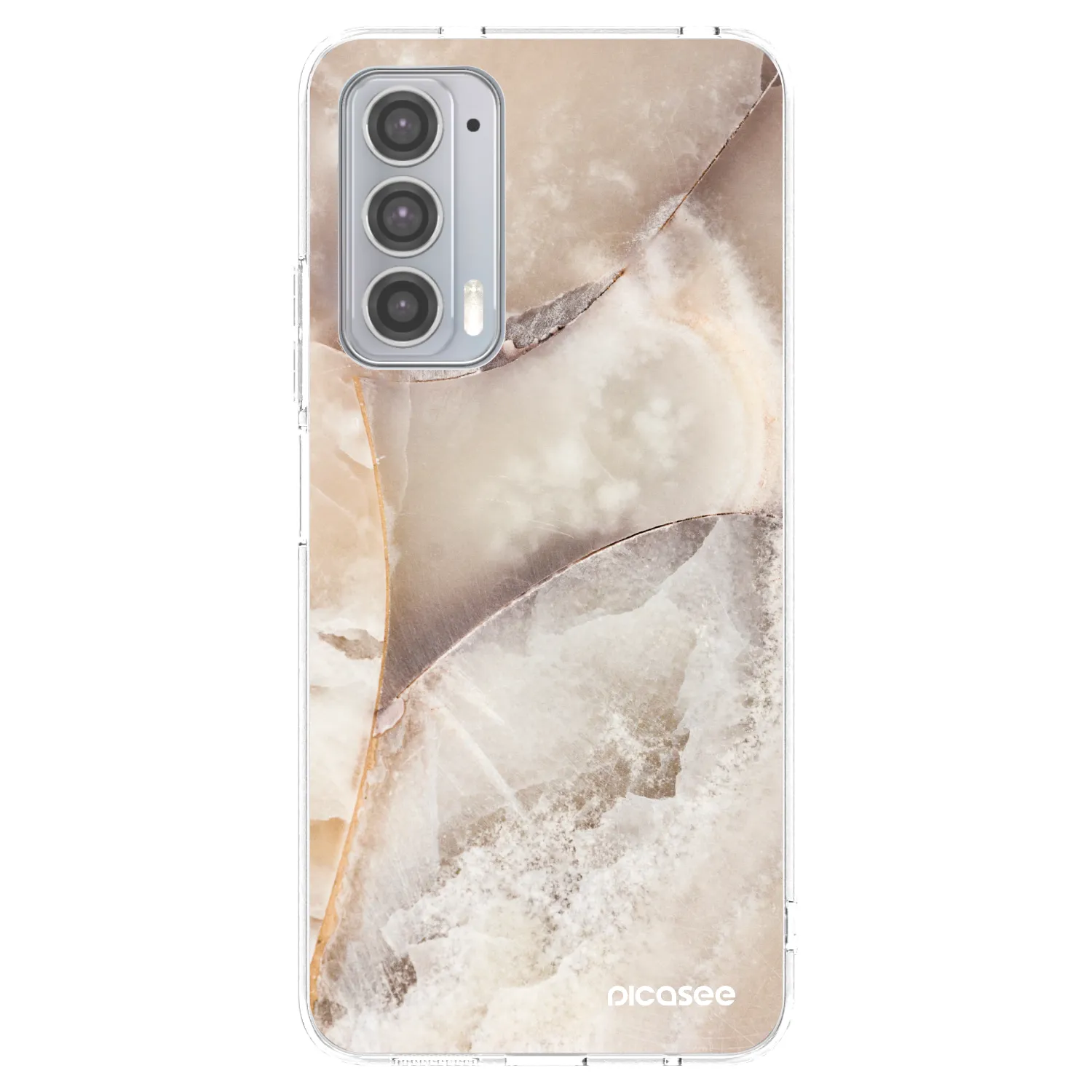 Picasee silikonska prozirna maskica za Motorola Edge 20 - Cream marble