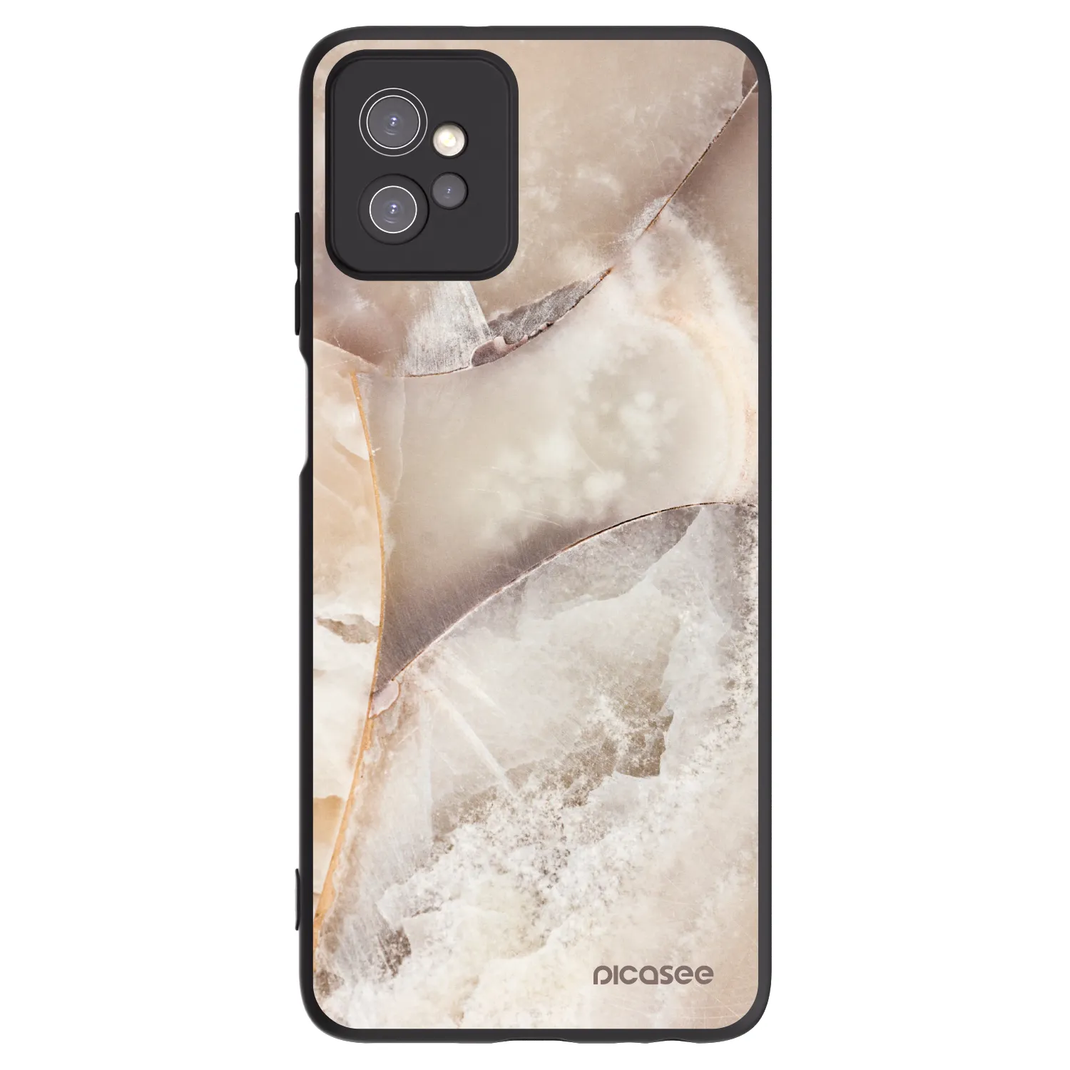 Picasee crna silikonska maskica za Motorola Moto G32 - Cream marble