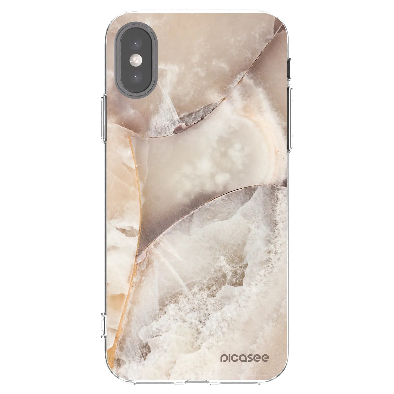 Picasee silikonska prozirna maskica za Apple iPhone X/XS - Cream marble