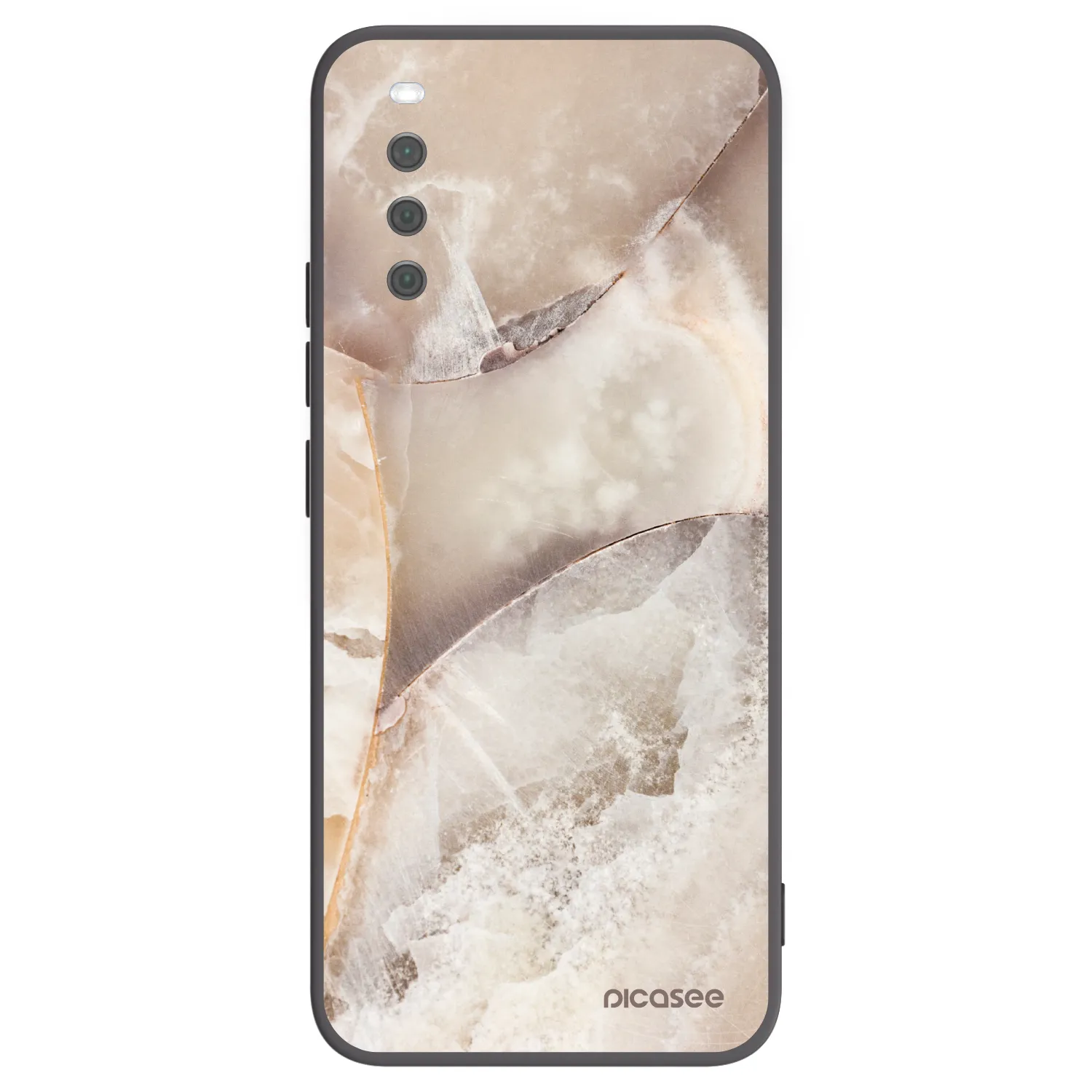 Picasee crna silikonska maskica za Sony Xperia 10 III - Cream marble