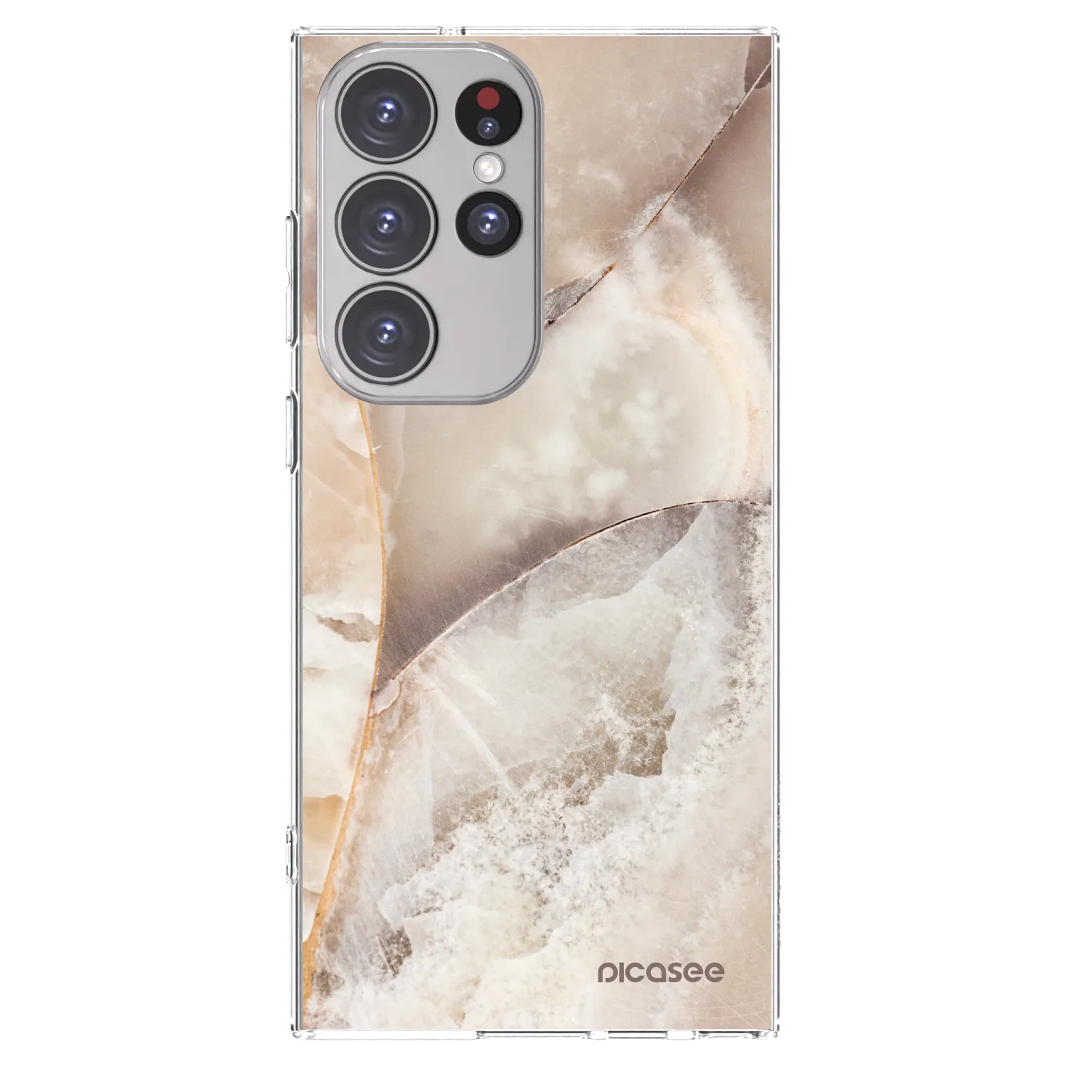 Picasee silikonska prozirna maskica za Samsung Galaxy S23 Ultra 5G - Cream marble