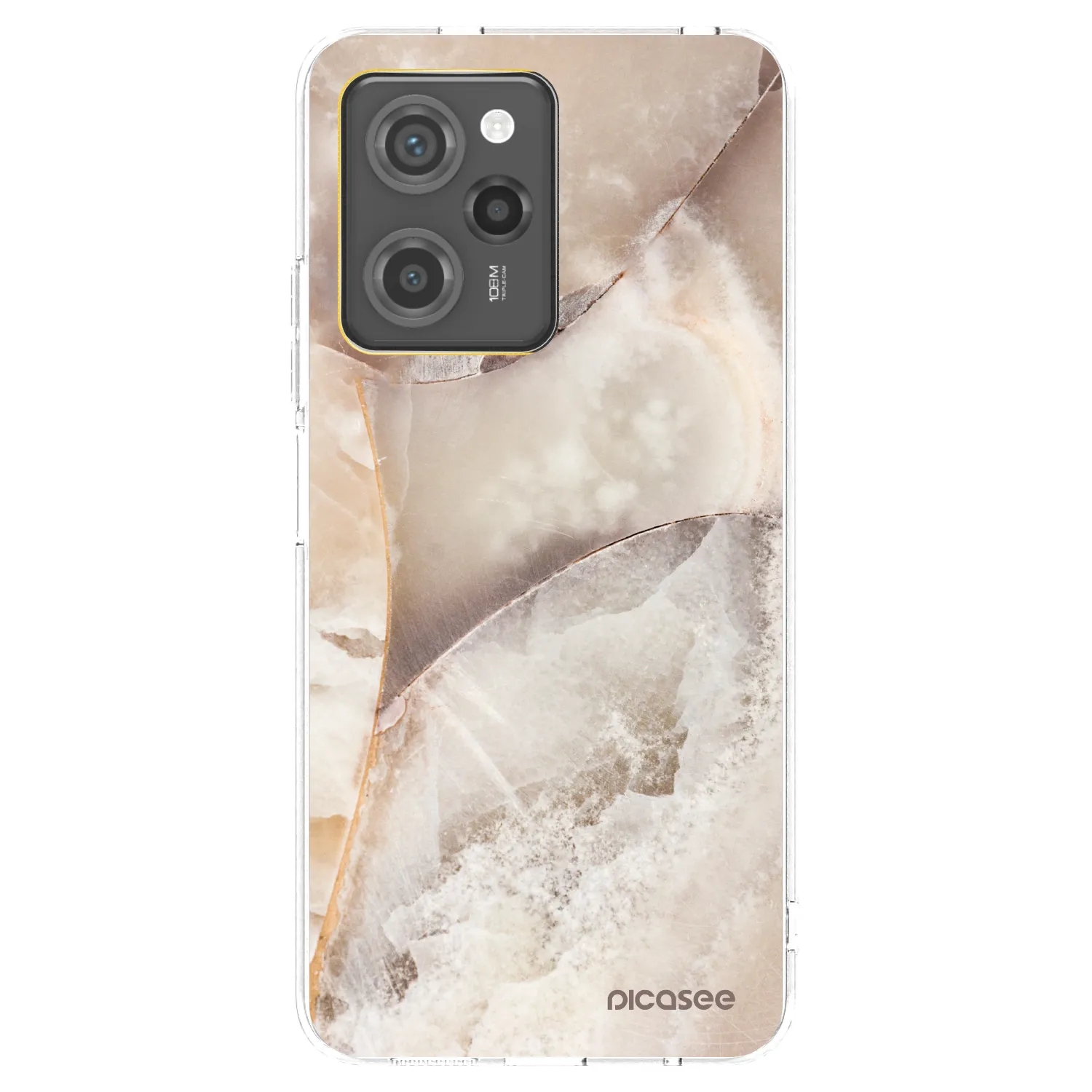 Picasee crna silikonska maskica za Xiaomi Poco X5 Pro - Cream marble