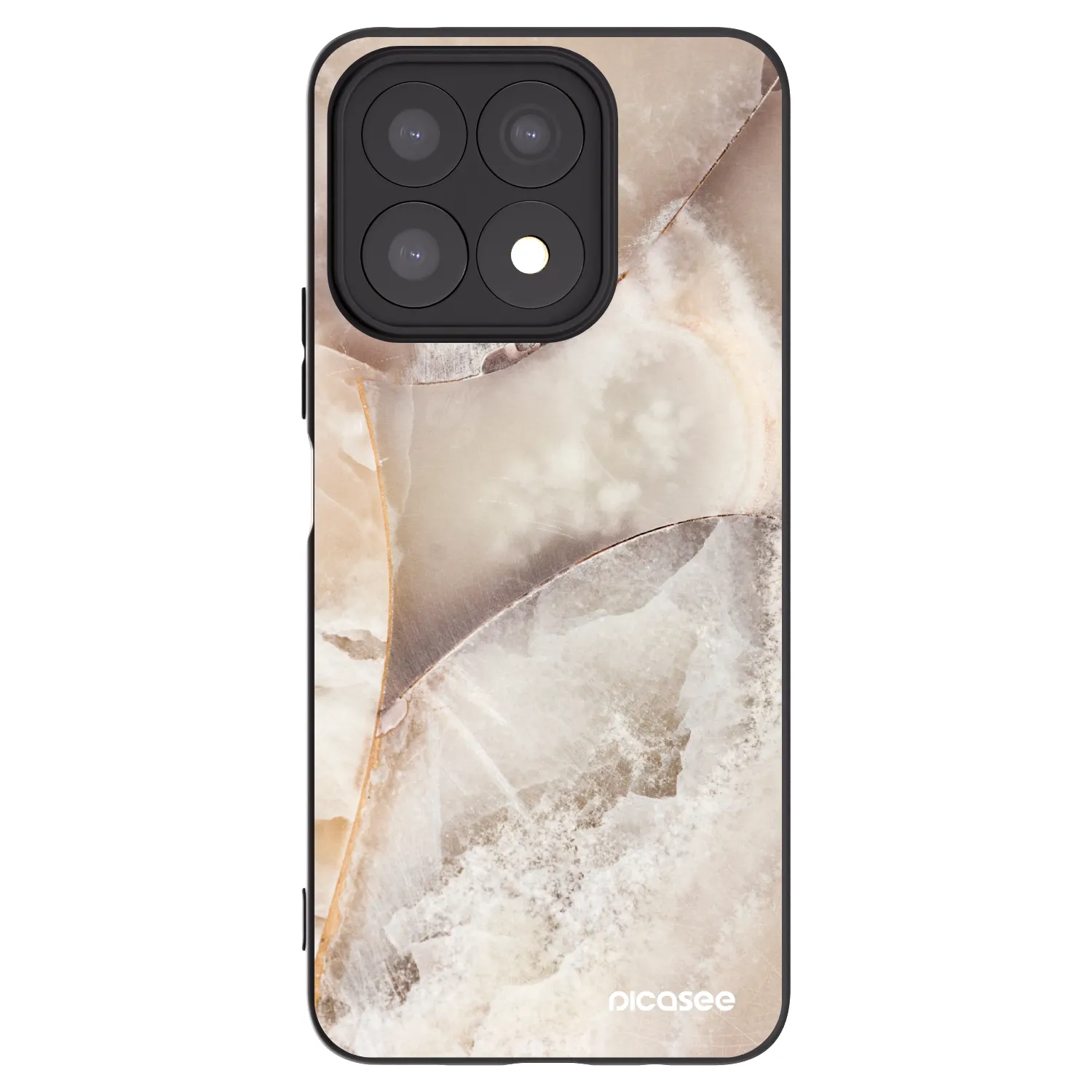 Picasee crna silikonska maskica za Honor X8a - Cream marble