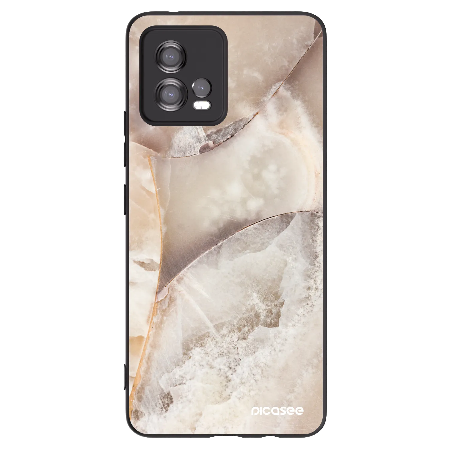 Picasee crna silikonska maskica za Motorola Moto G72 - Cream marble