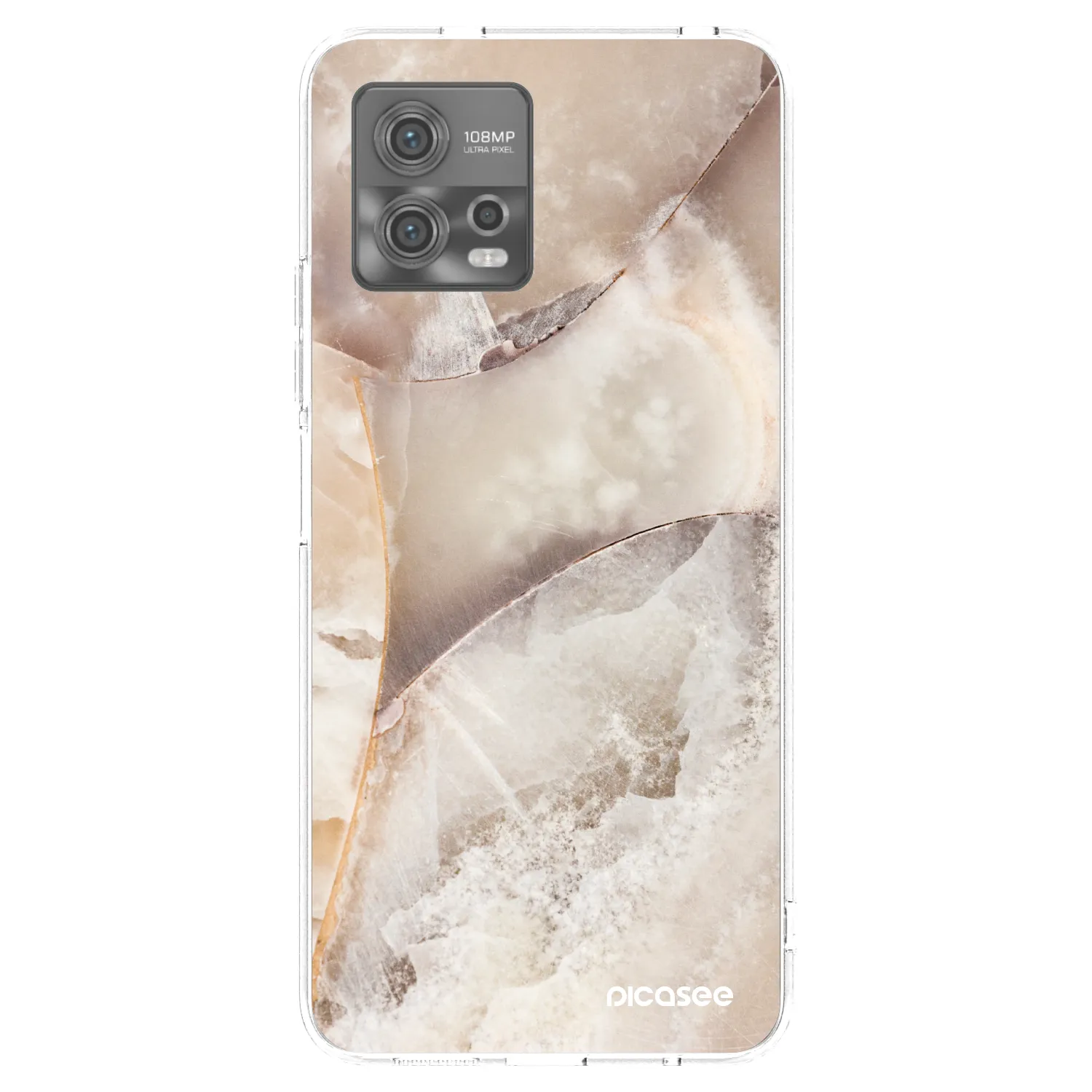 Picasee silikonska prozirna maskica za Motorola Moto G72 - Cream marble