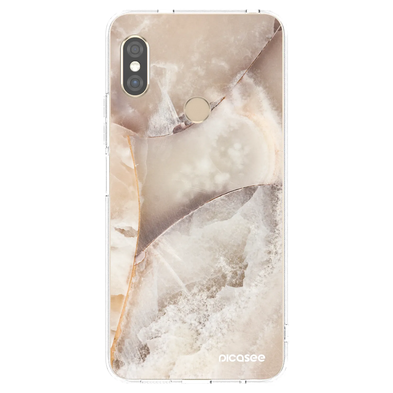 Picasee silikonska prozirna maskica za Xiaomi Redmi Note 5 Global - Cream marble