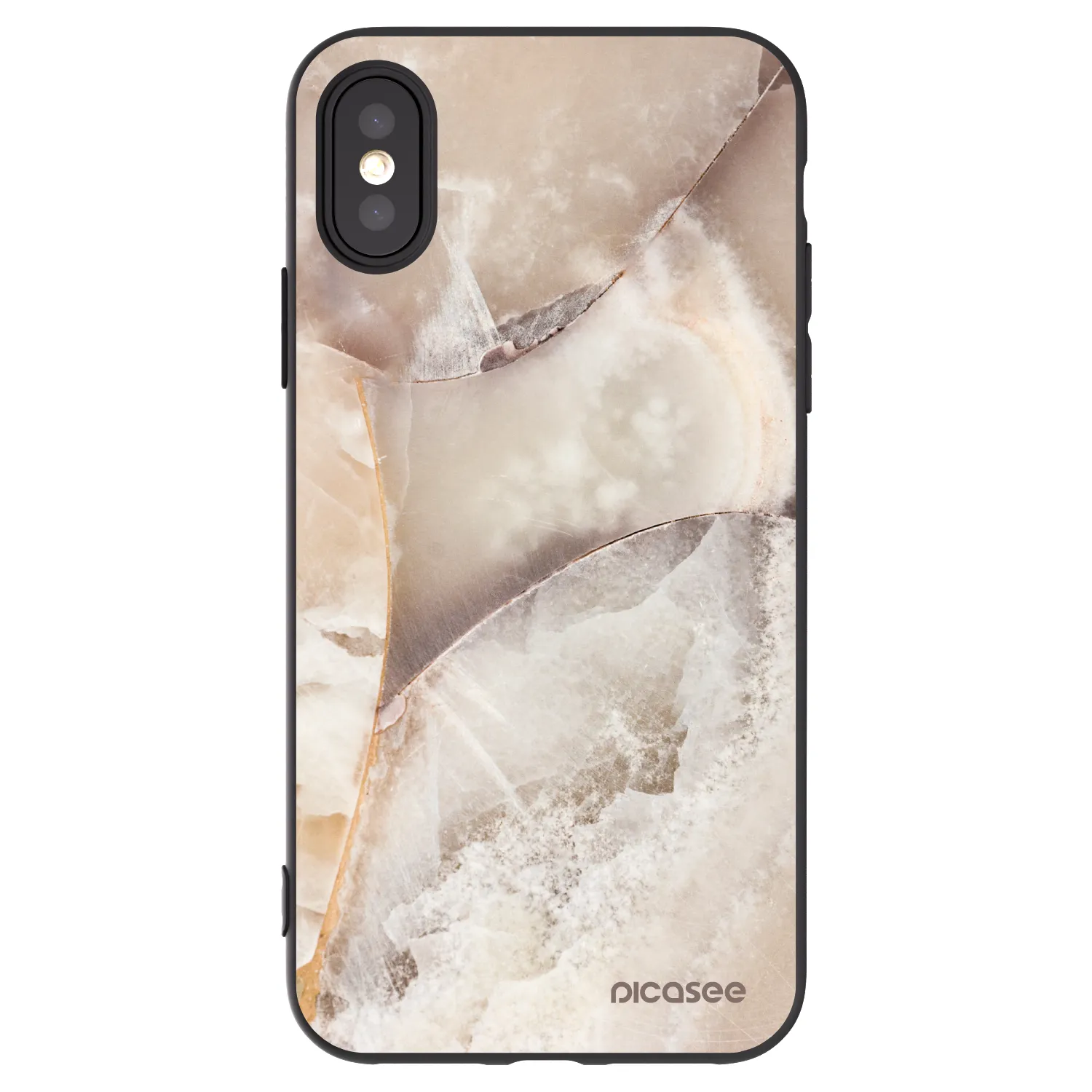 Picasee crna silikonska maskica za Apple iPhone X/XS - Cream marble