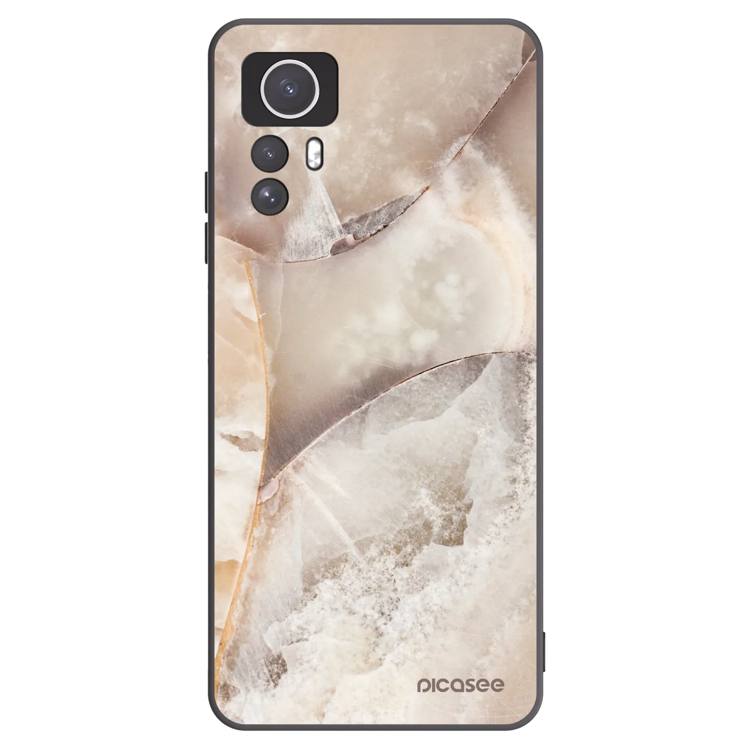 Picasee crna silikonska maskica za Xiaomi Redmi Note 12S - Cream marble