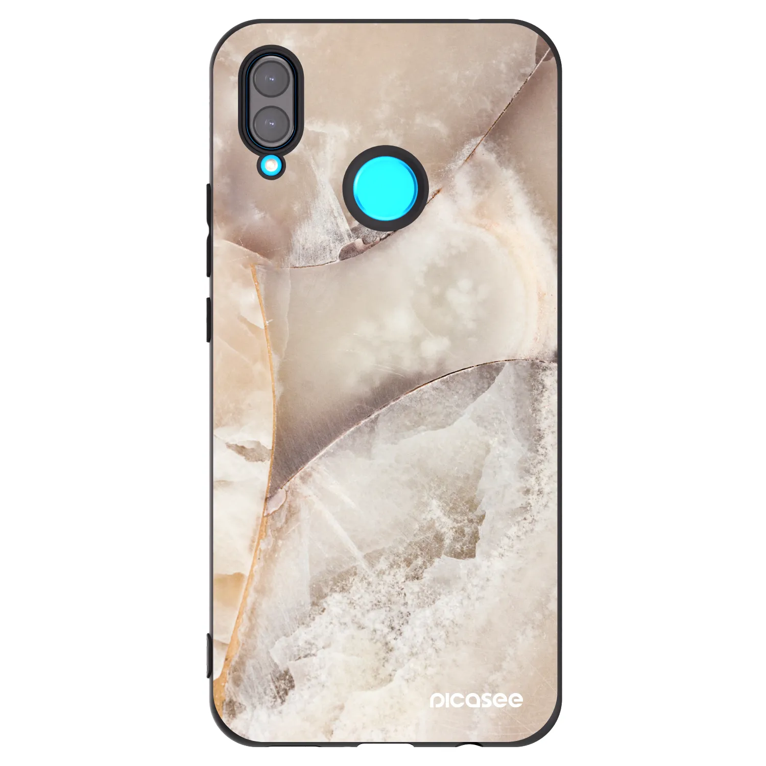 Picasee crna silikonska maskica za Huawei Nova 3 - Cream marble