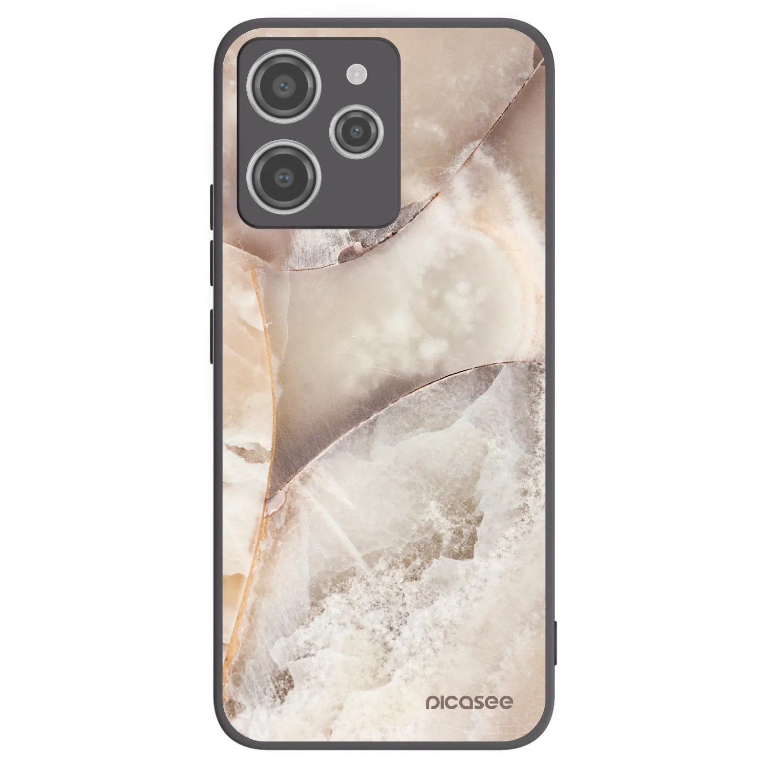 Picasee crna silikonska maskica za Xiaomi Redmi 12 4G - Cream marble