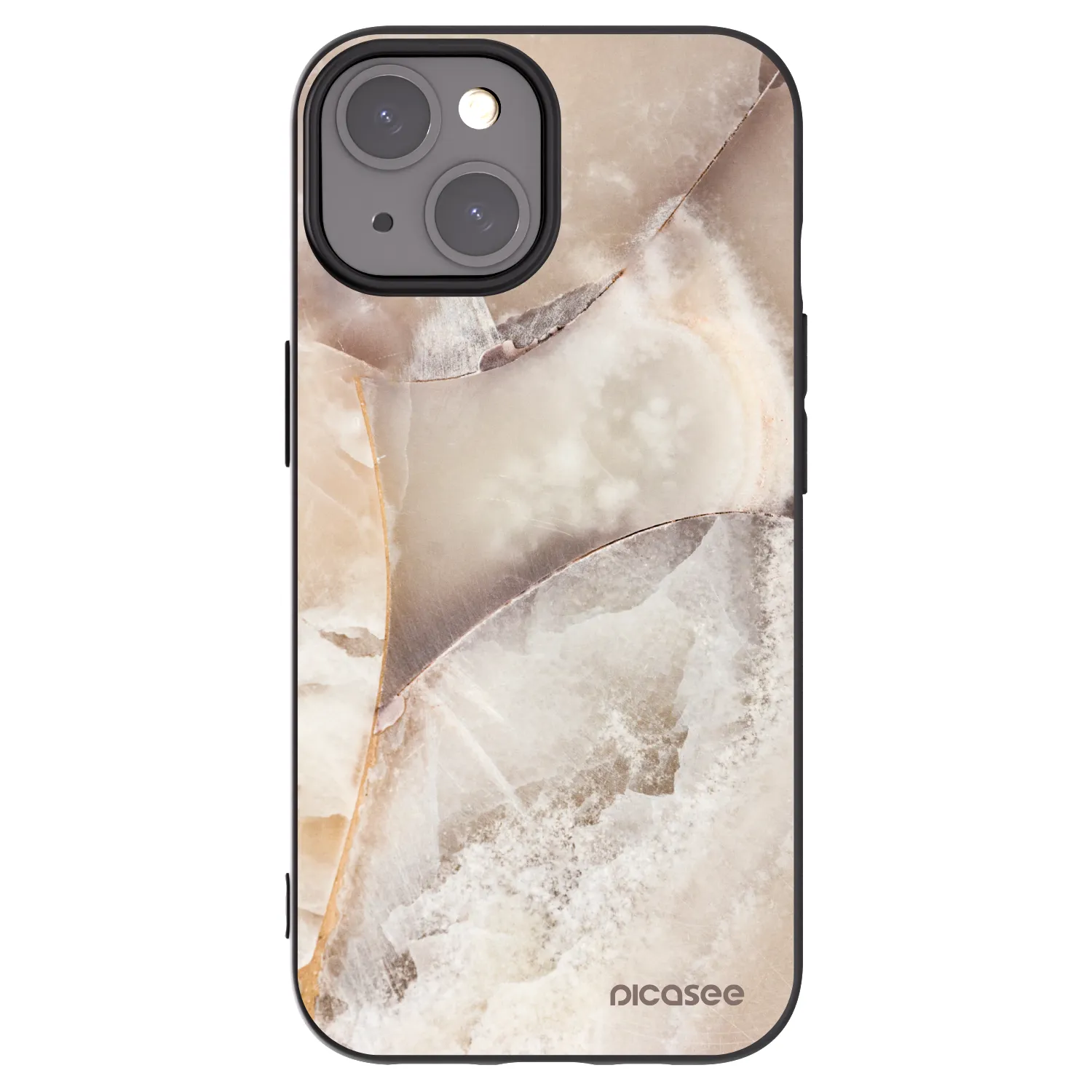 Picasee crna silikonska maskica za Apple iPhone 15 - Cream marble
