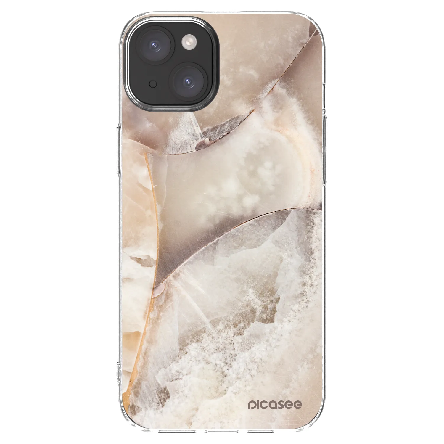 Picasee silikonska prozirna maskica za Apple iPhone 15 Plus - Cream marble