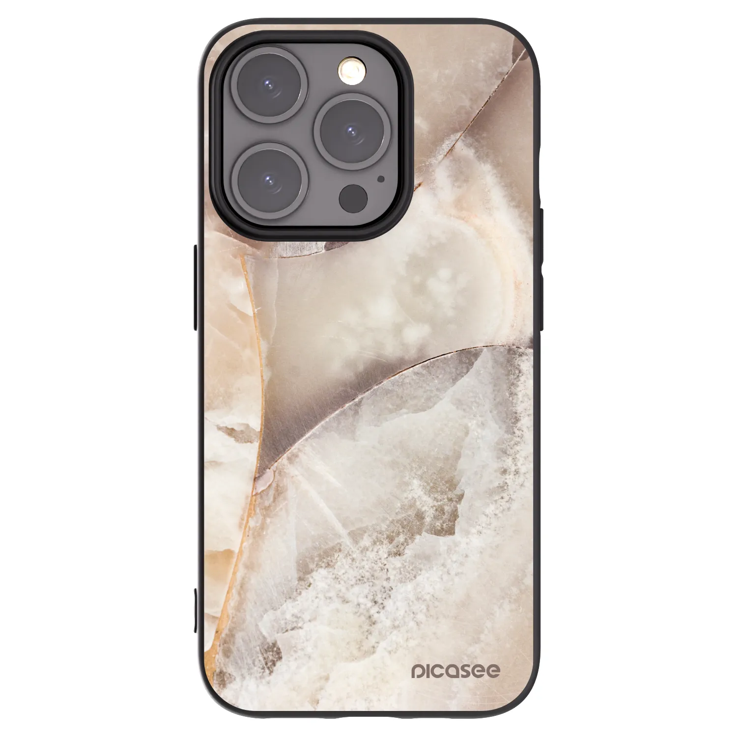 Picasee crna silikonska maskica za Apple iPhone 15 Pro - Cream marble