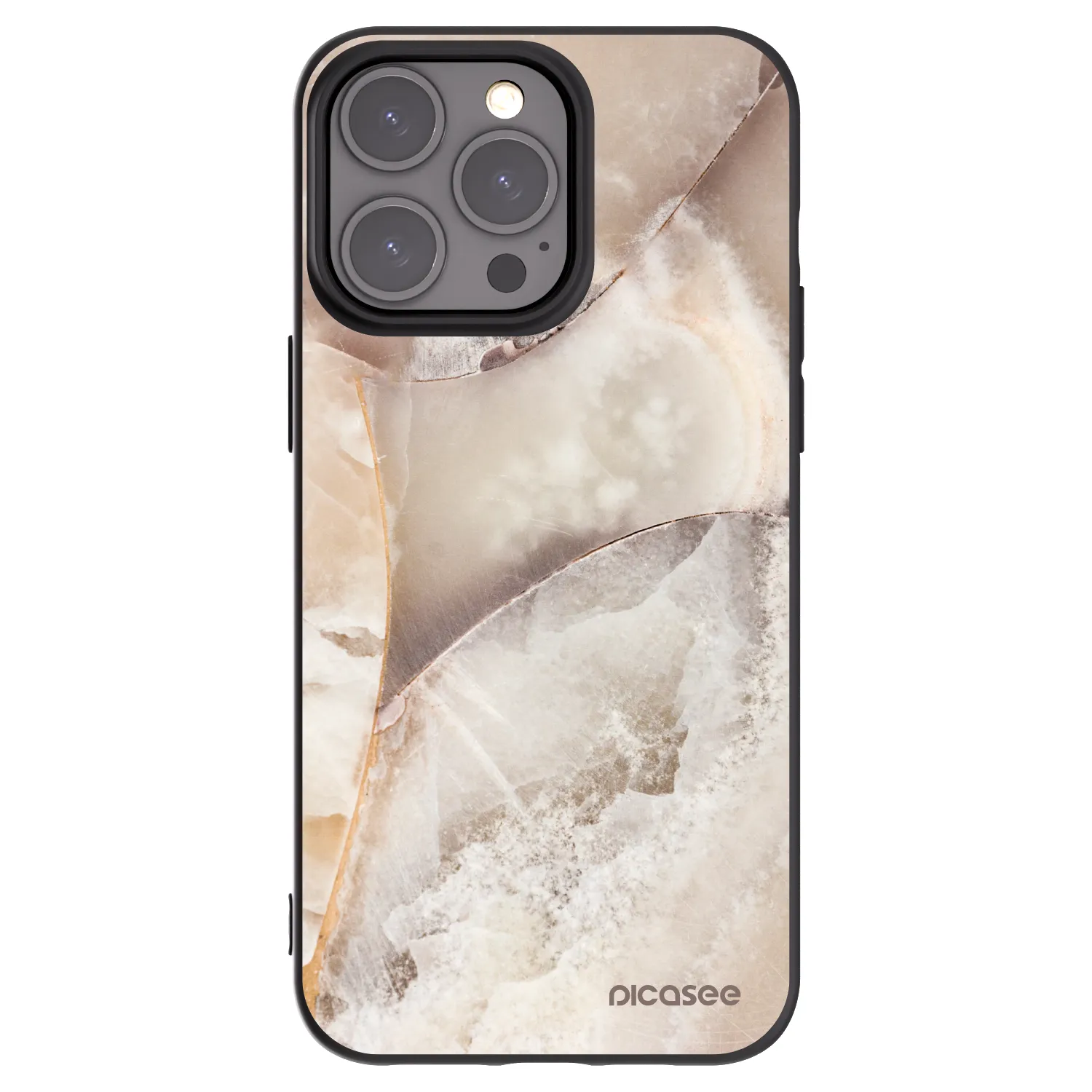 Picasee crna silikonska maskica za Apple iPhone 15 Pro Max - Cream marble