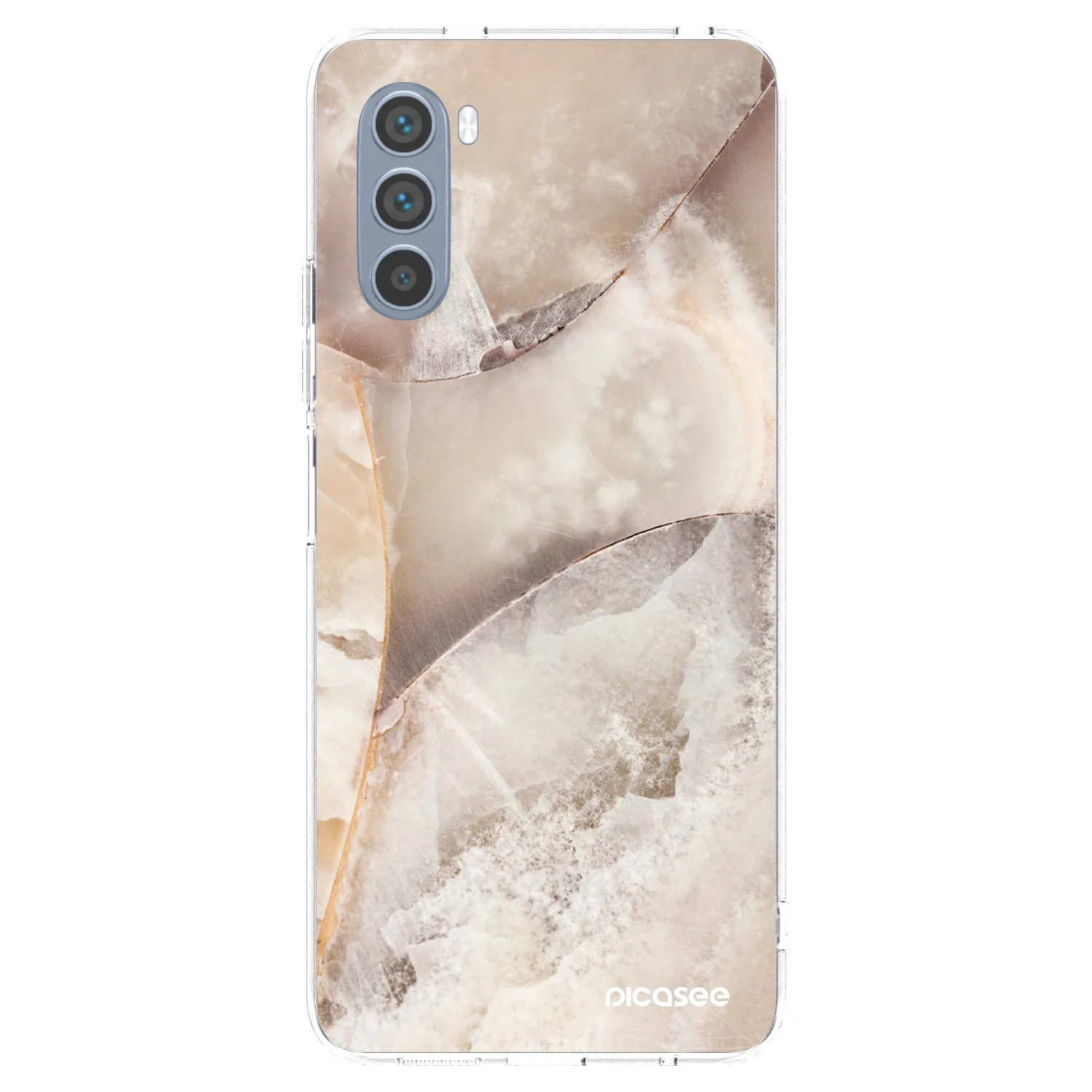Picasee silikonska prozirna maskica za Motorola Moto G62 - Cream marble